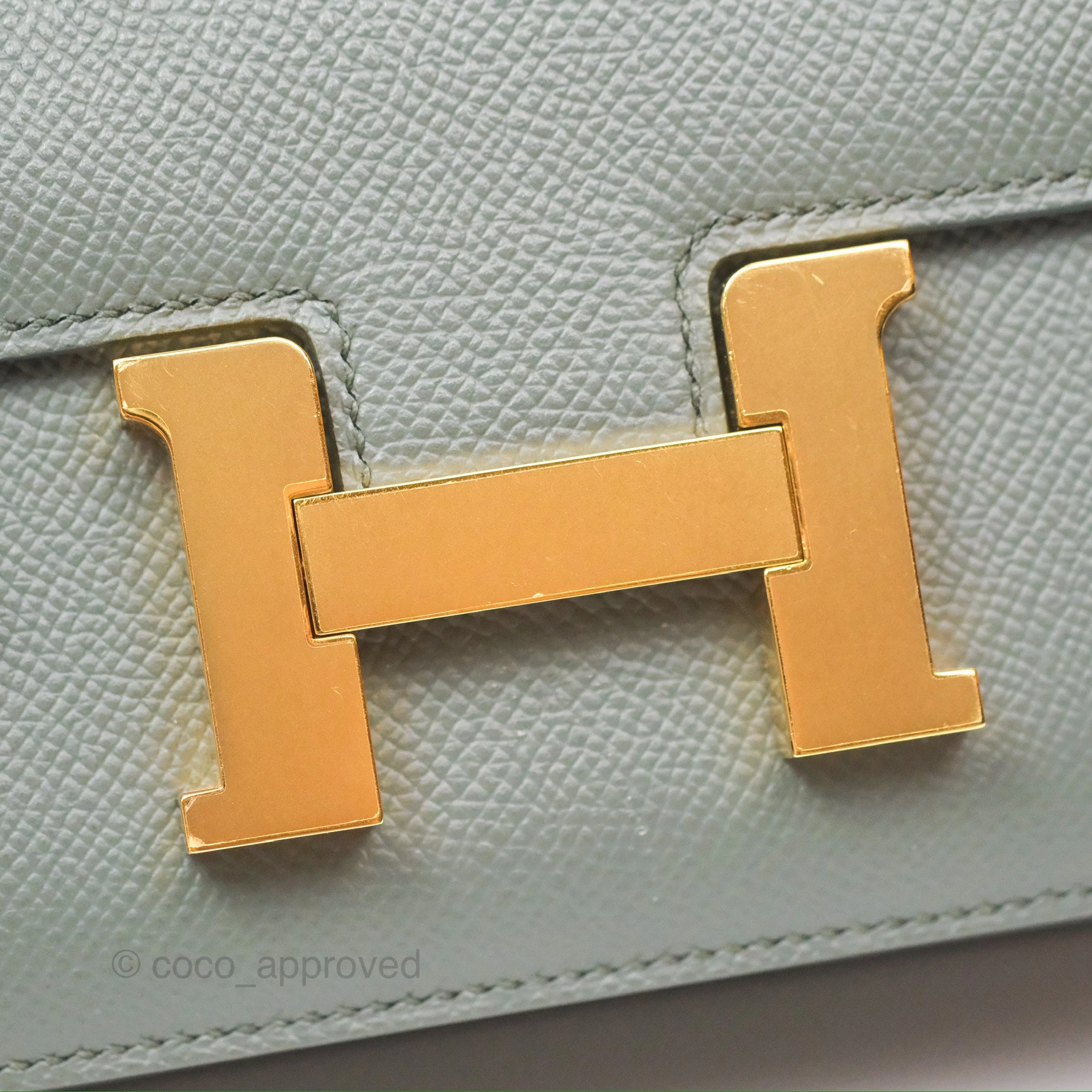 Herms Constance Mini 18cm Vert Amande Epsom Gold Hardware