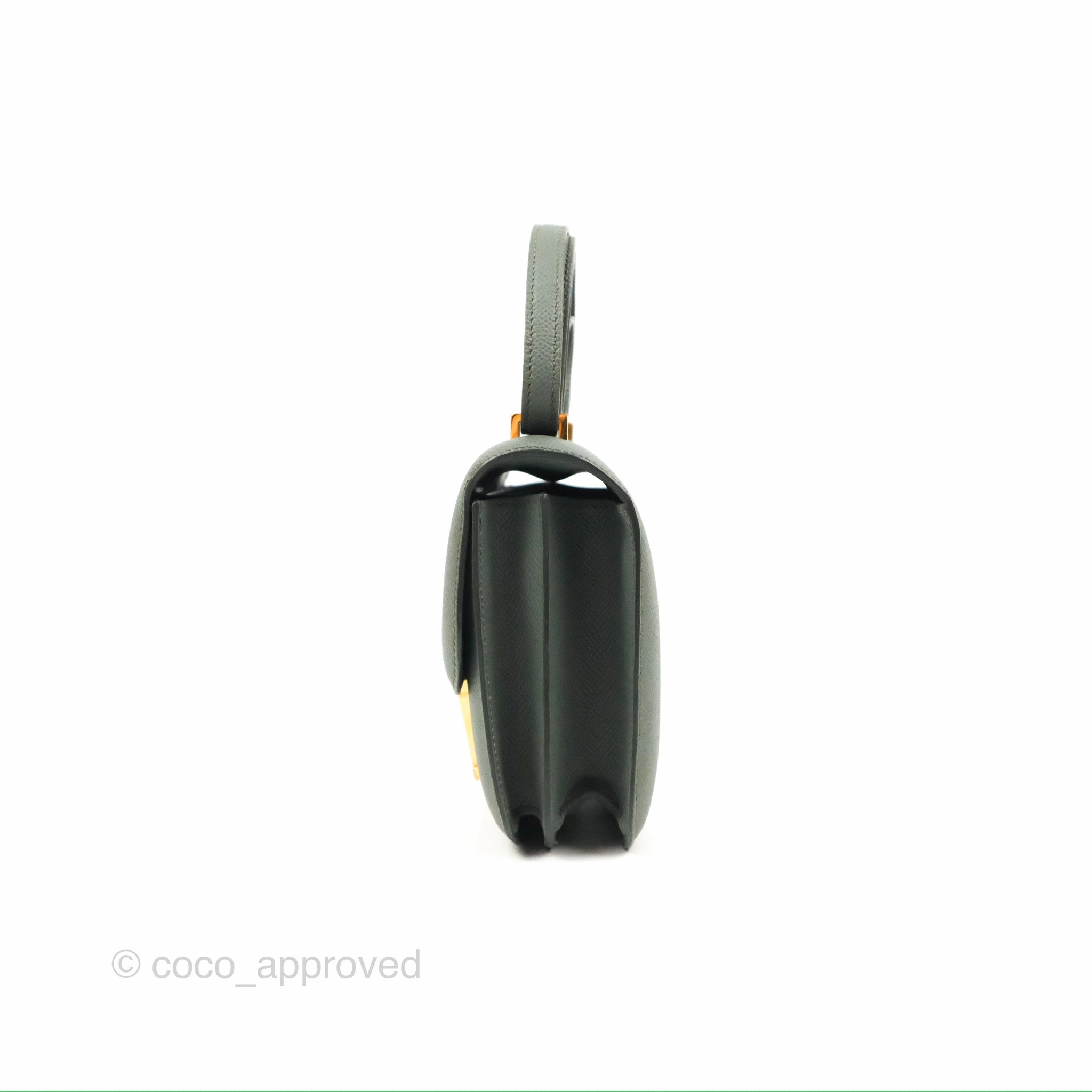 Herms Constance Mini 18cm Vert Amande Epsom Gold Hardware