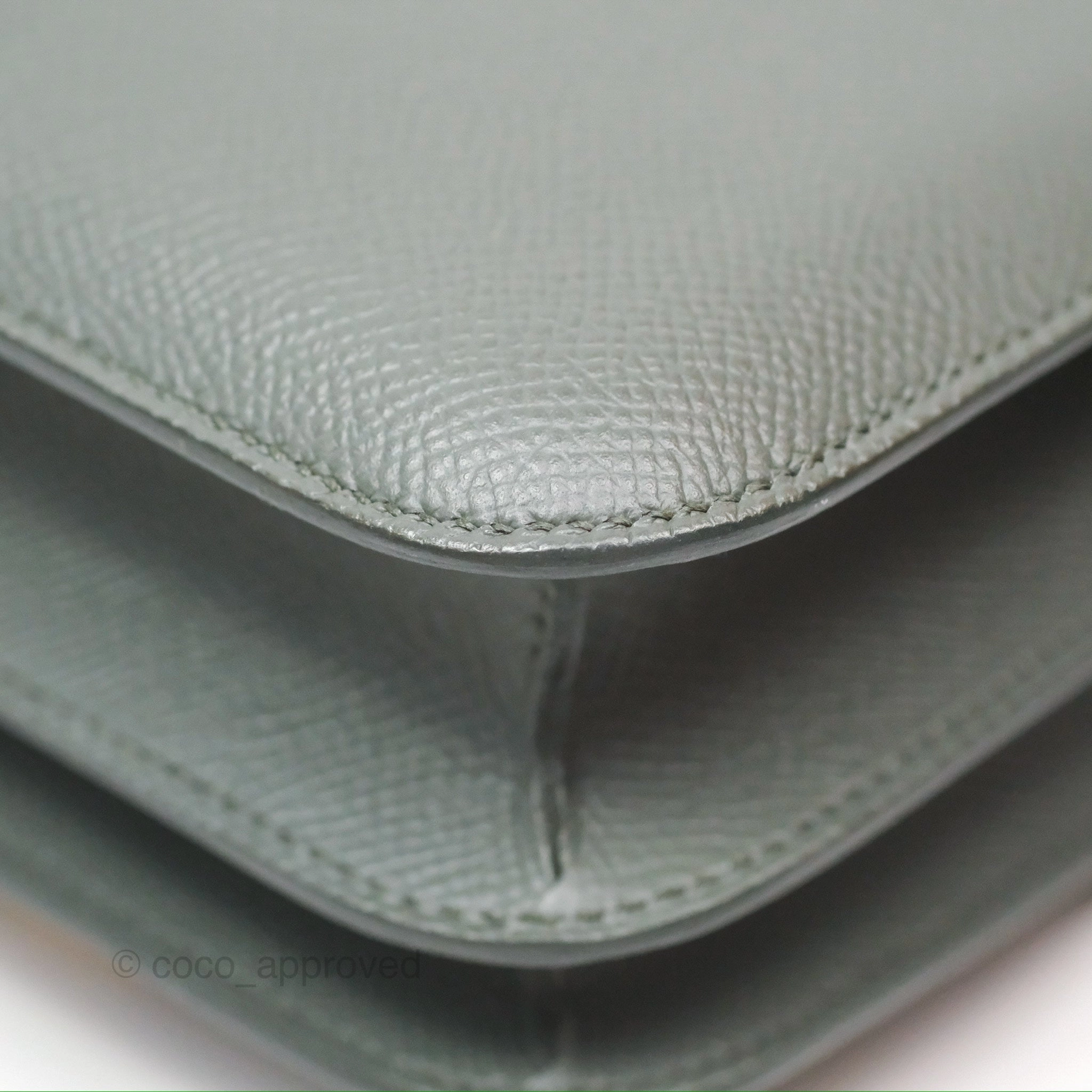 Herms Constance Mini 18cm Vert Amande Epsom Gold Hardware