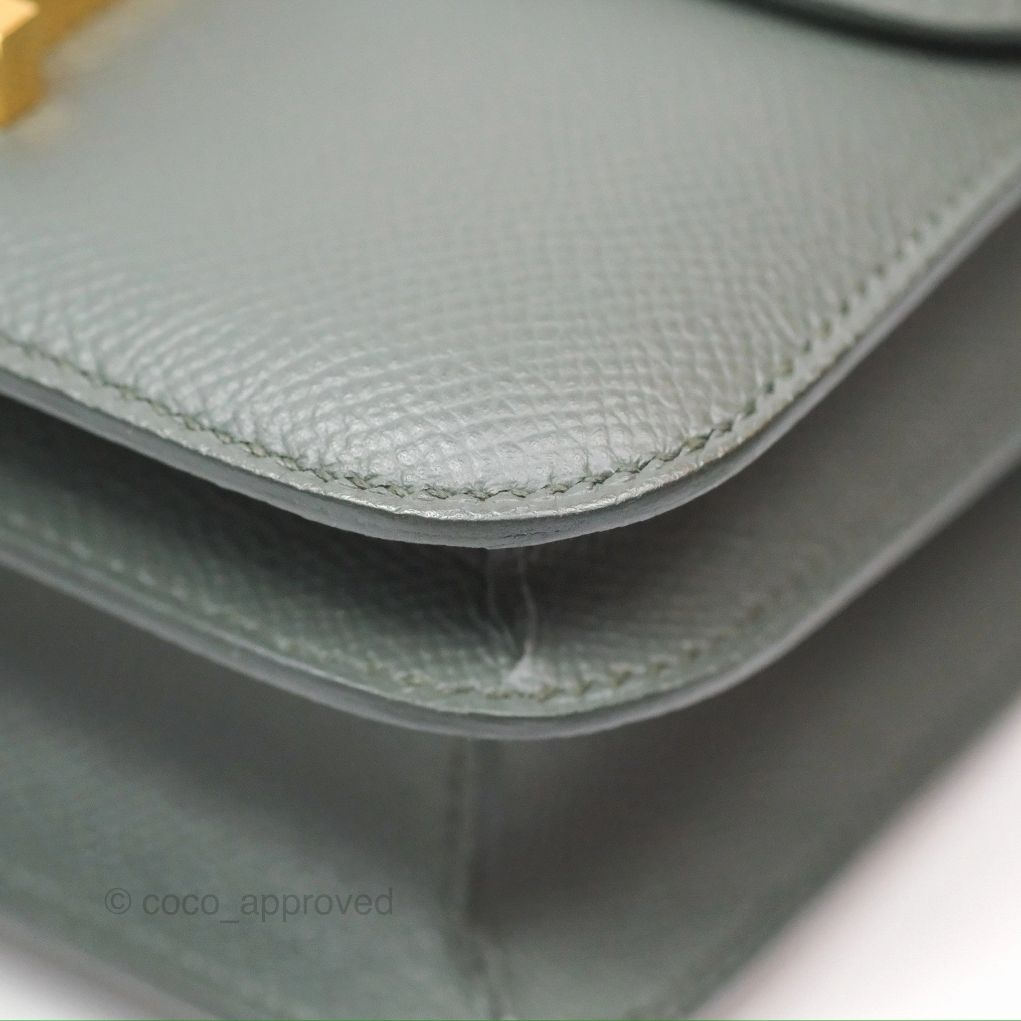 Herms Constance Mini 18cm Vert Amande Epsom Gold Hardware