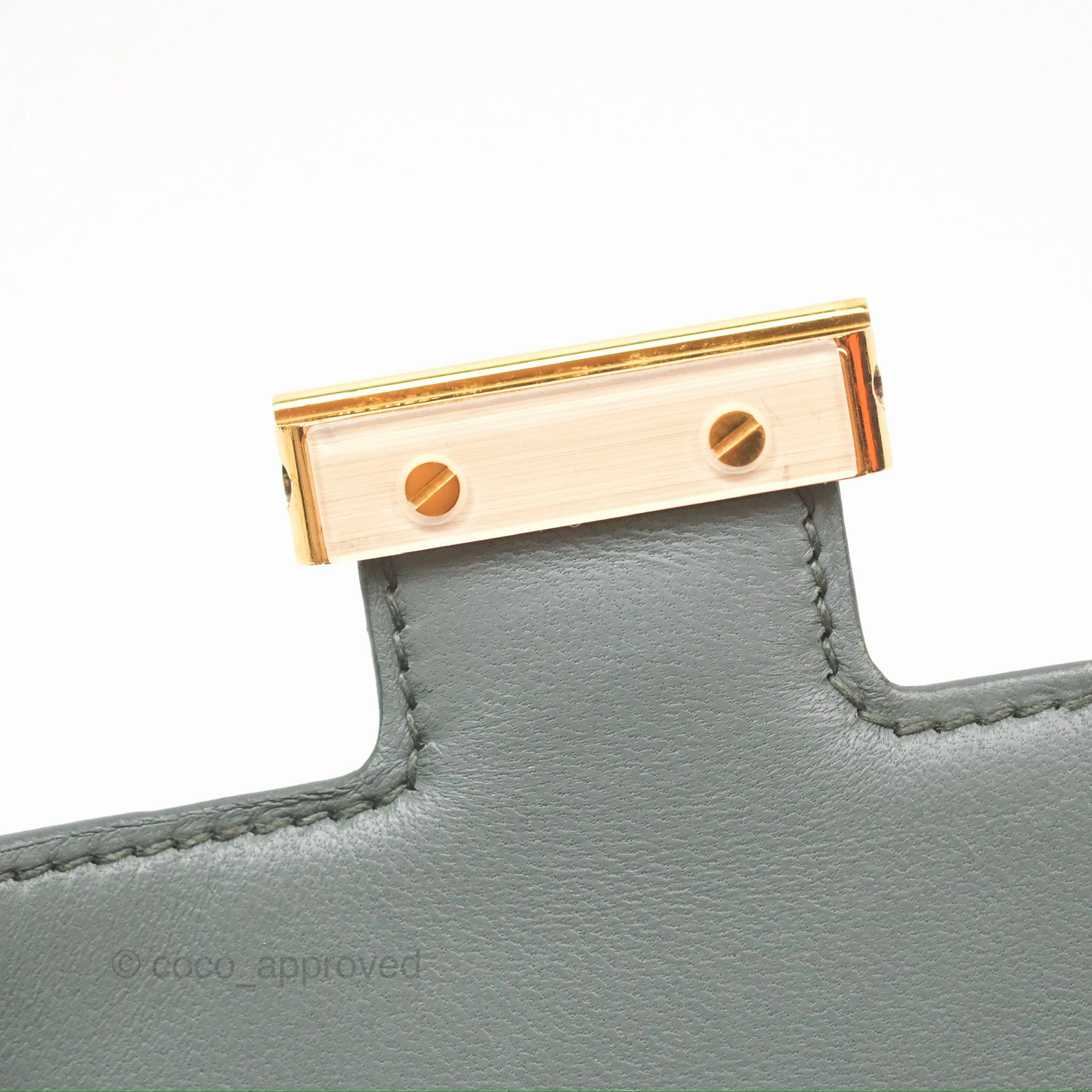 Herms Constance Mini 18cm Vert Amande Epsom Gold Hardware