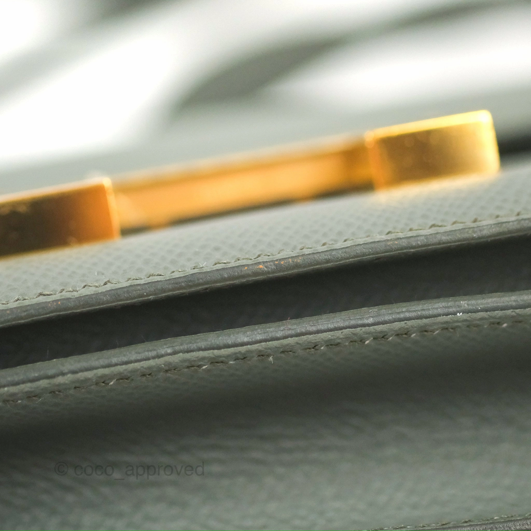 Herms Constance Mini 18cm Vert Amande Epsom Gold Hardware
