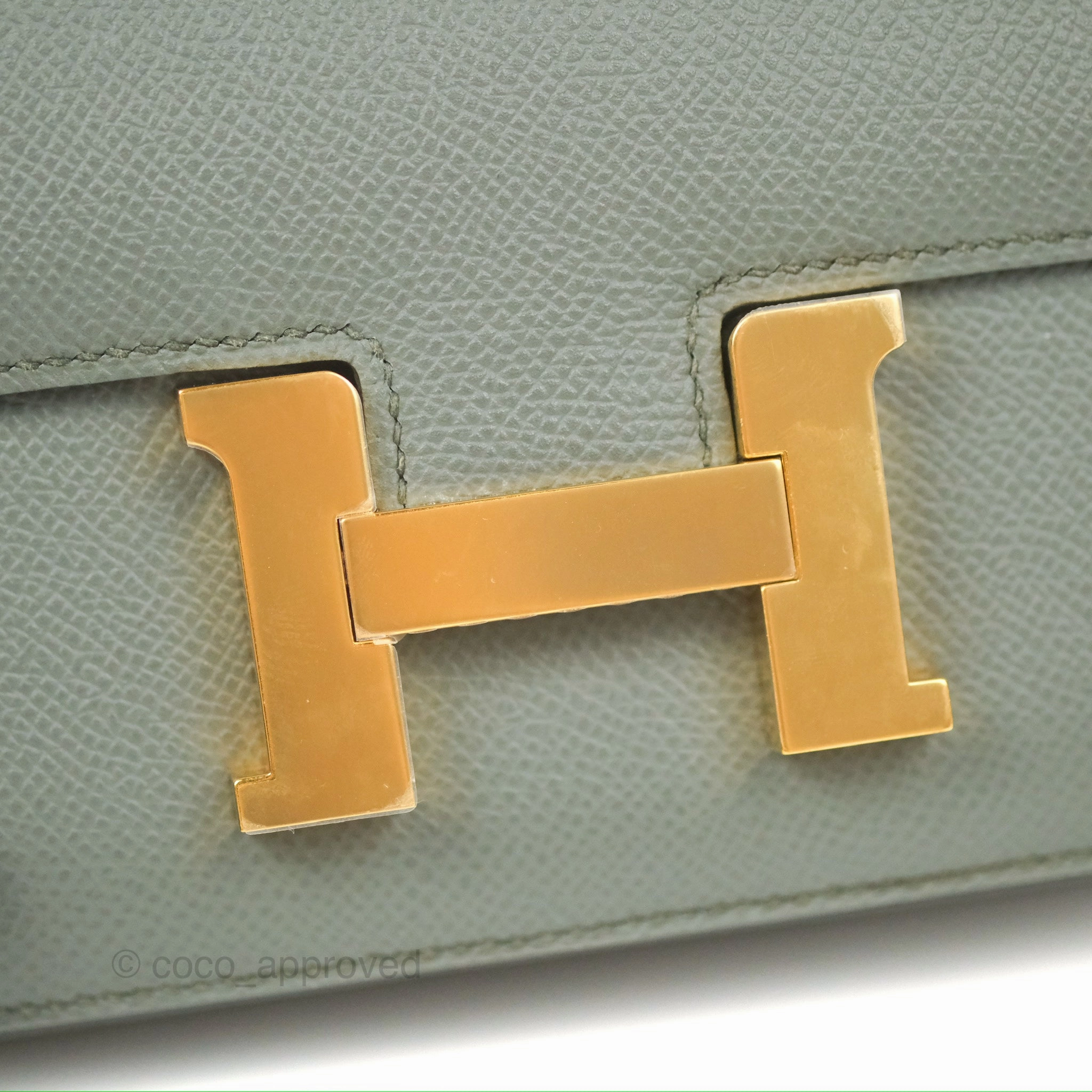 Herms Constance Mini 18cm Vert Amande Epsom Gold Hardware