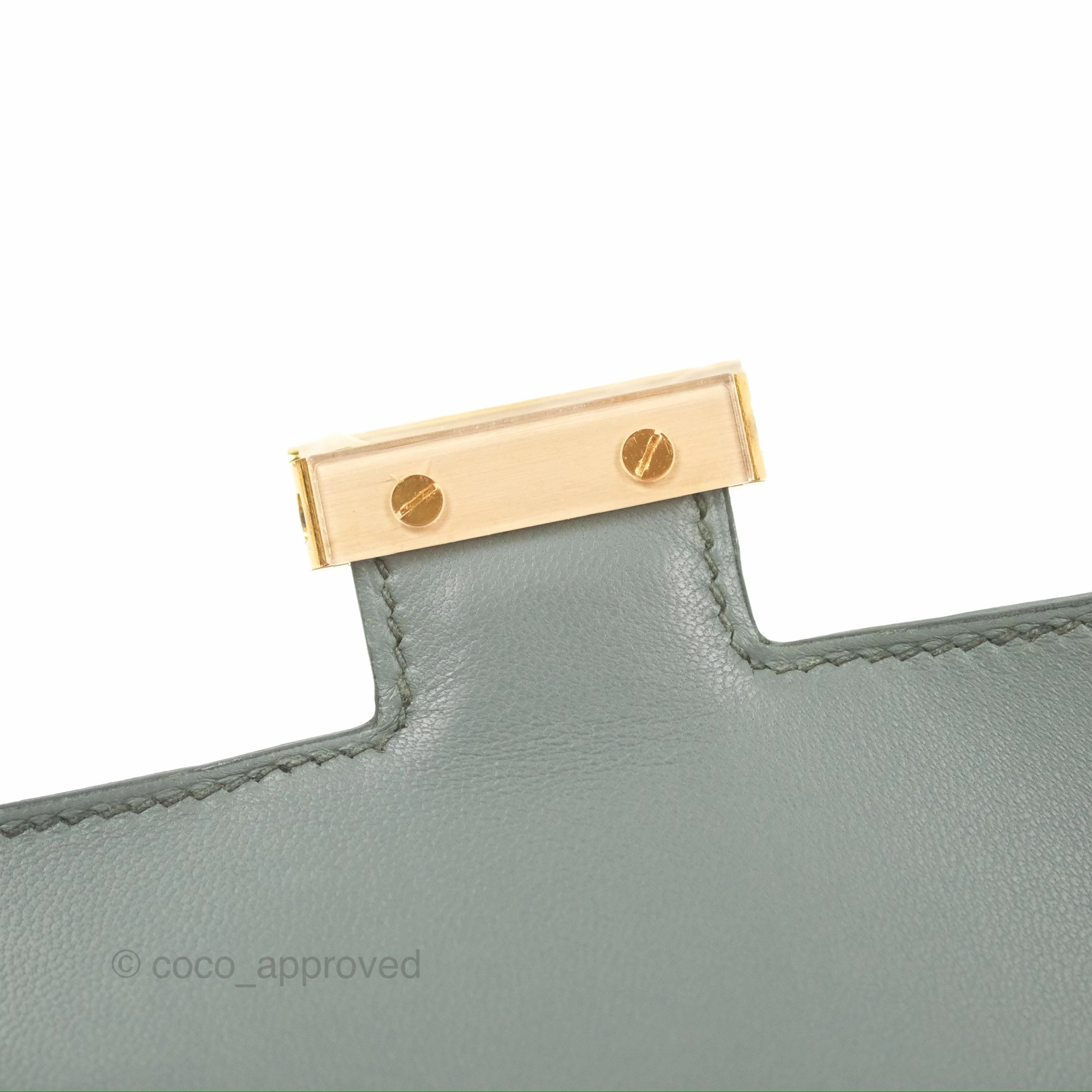 Herms Constance Mini 18cm Vert Amande Epsom Gold Hardware