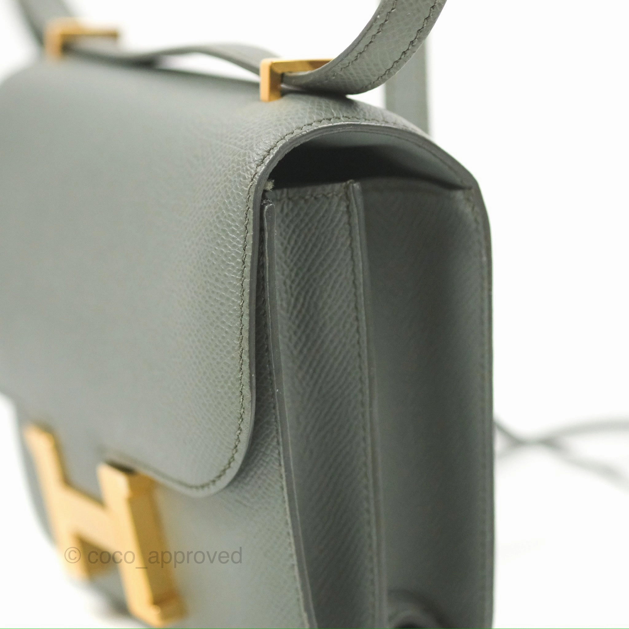 Herms Constance Mini 18cm Vert Amande Epsom Gold Hardware