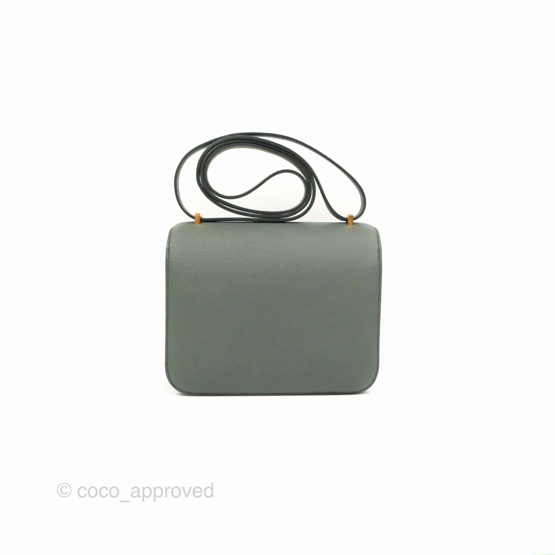 Herms Constance Mini 18cm Vert Amande Epsom Gold Hardware