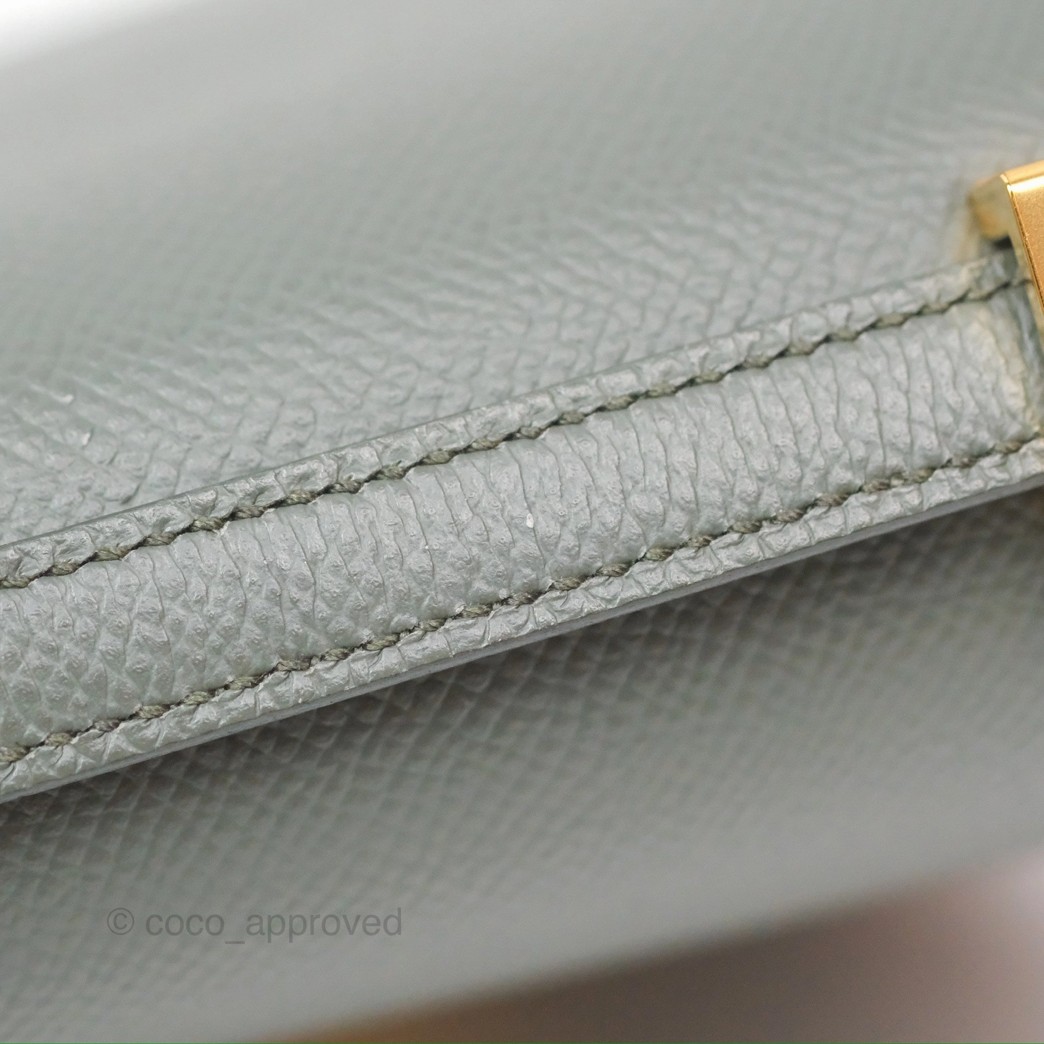 Herms Constance Mini 18cm Vert Amande Epsom Gold Hardware