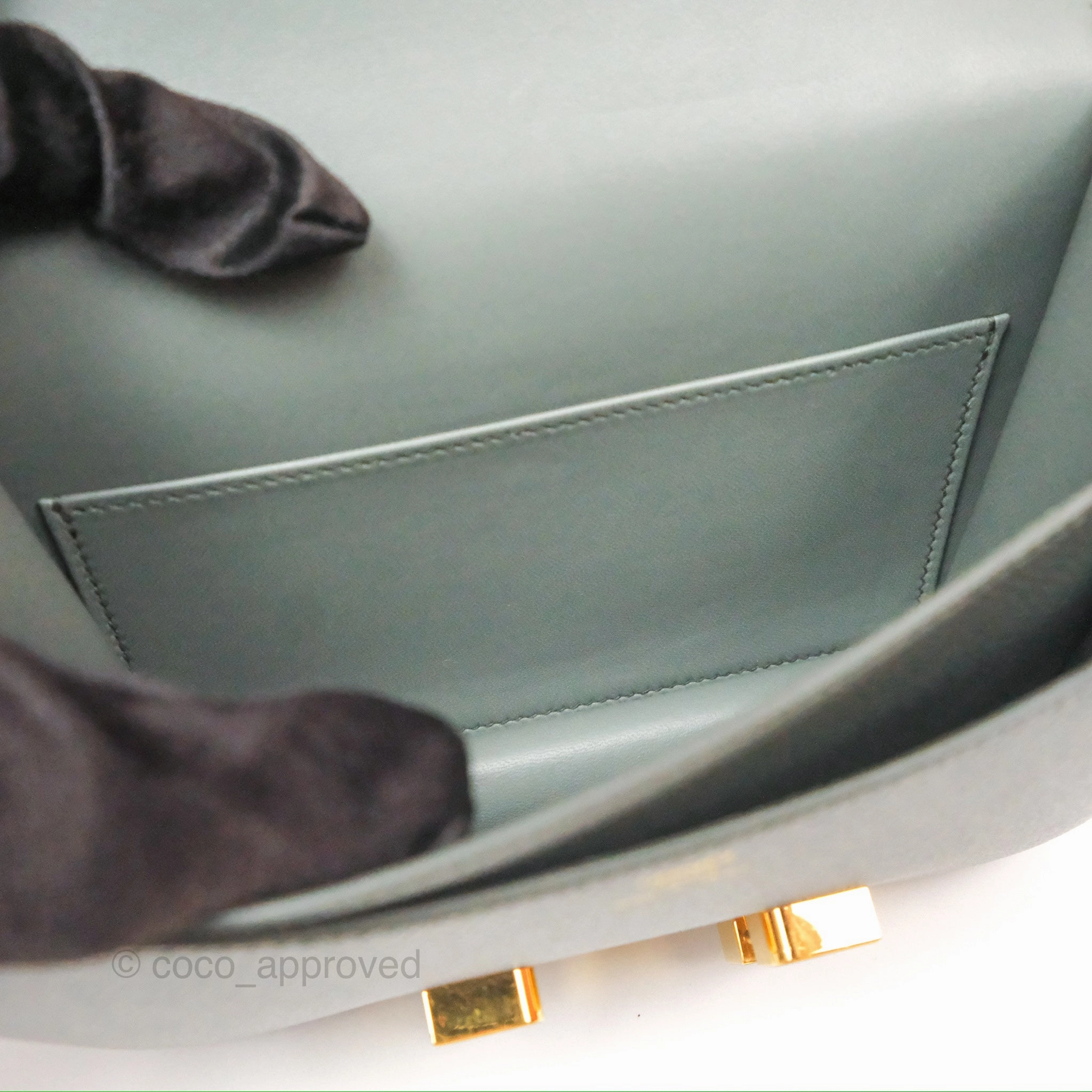 Herms Constance Mini 18cm Vert Amande Epsom Gold Hardware