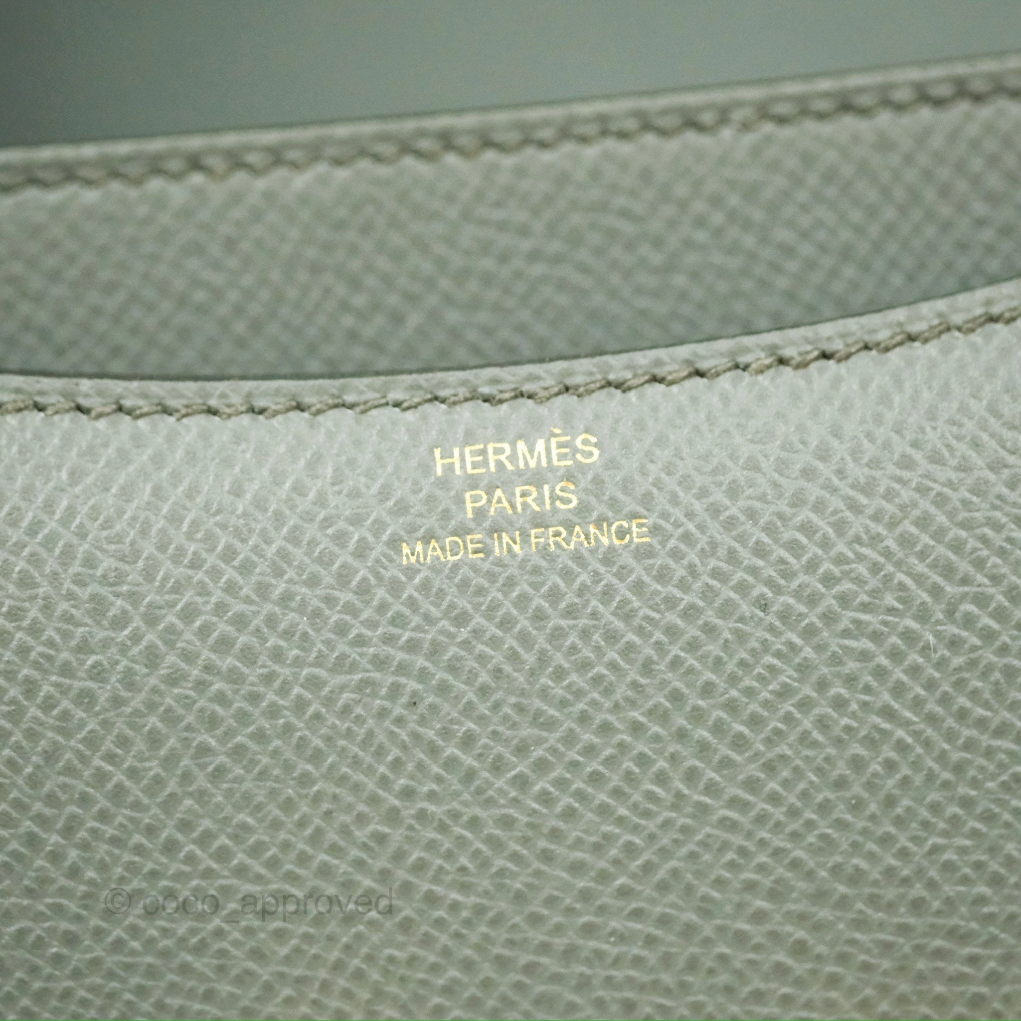 Herms Constance Mini 18cm Vert Amande Epsom Gold Hardware