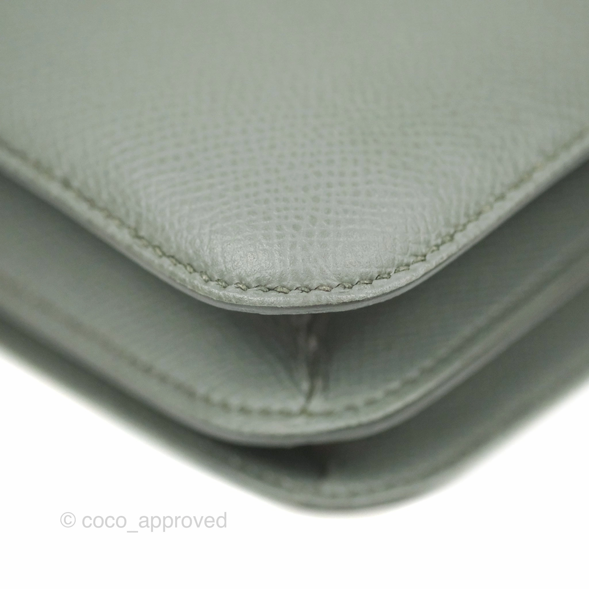 Herms Constance Mini 18cm Vert Amande Epsom Gold Hardware