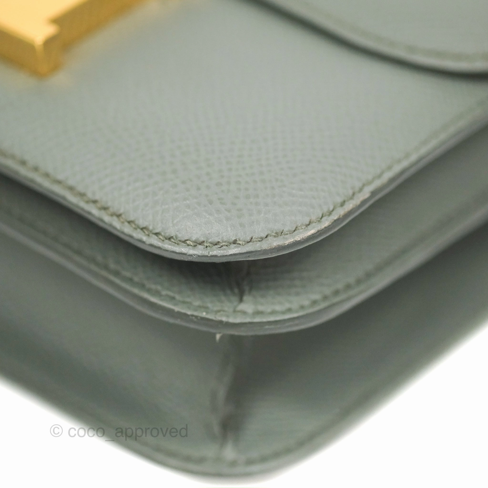 Herms Constance Mini 18cm Vert Amande Epsom Gold Hardware