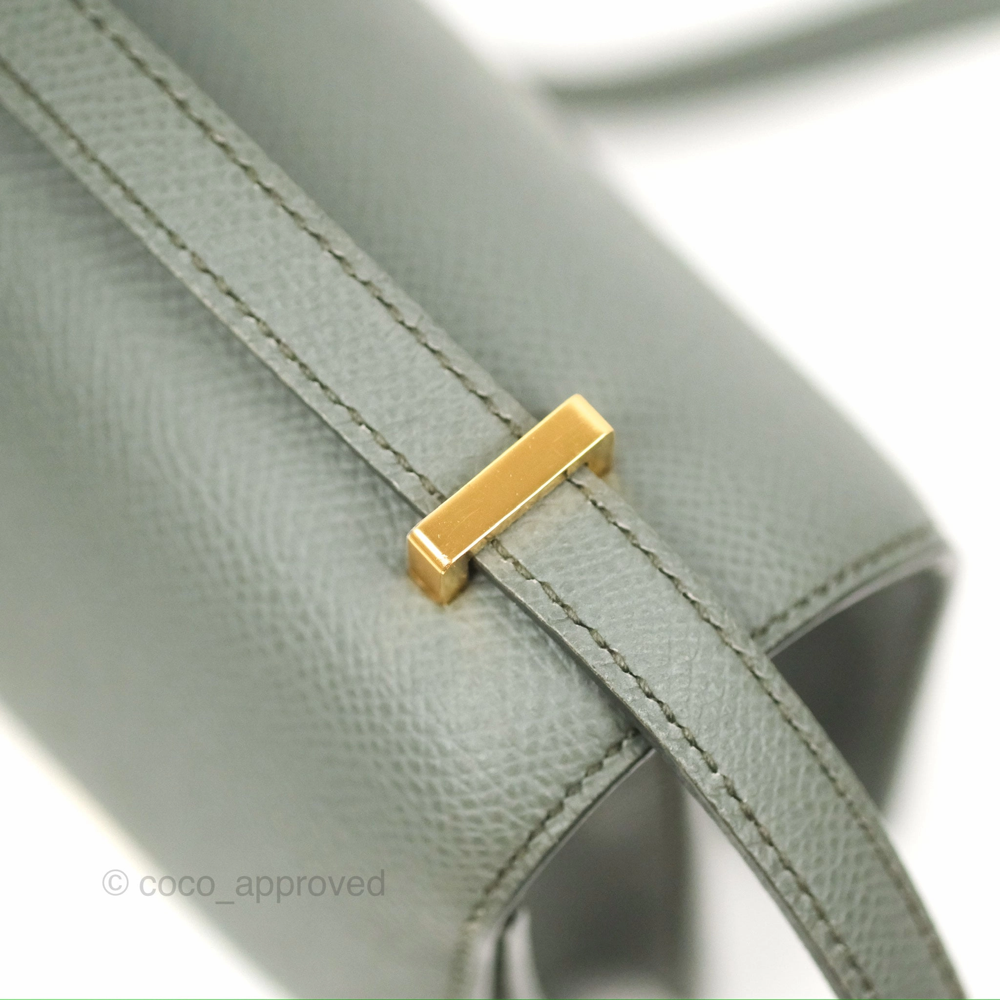 Herms Constance Mini 18cm Vert Amande Epsom Gold Hardware
