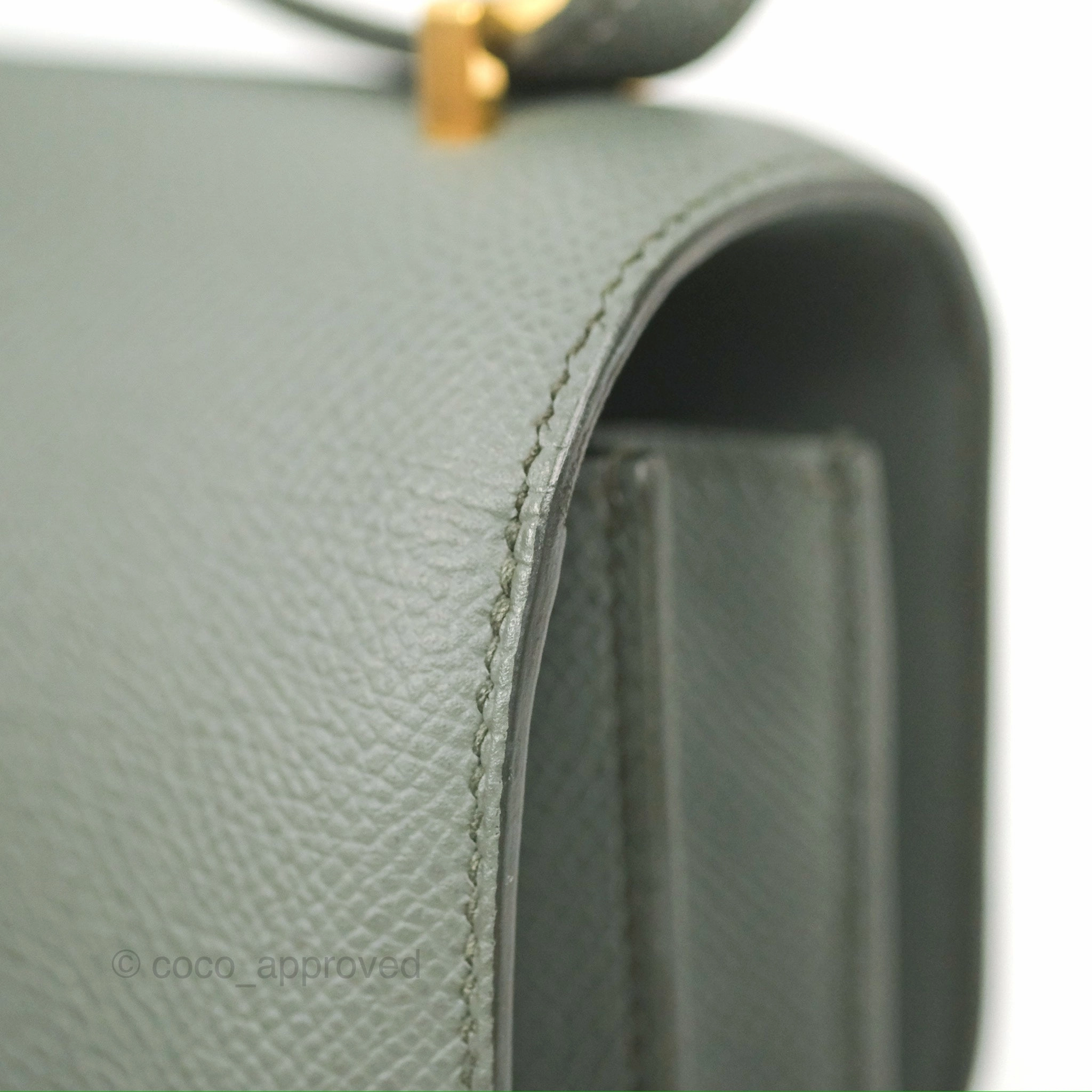 Herms Constance Mini 18cm Vert Amande Epsom Gold Hardware