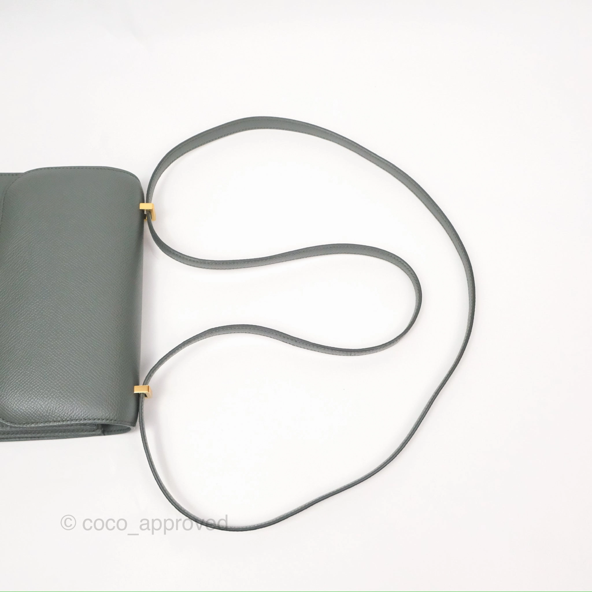 Herms Constance Mini 18cm Vert Amande Epsom Gold Hardware