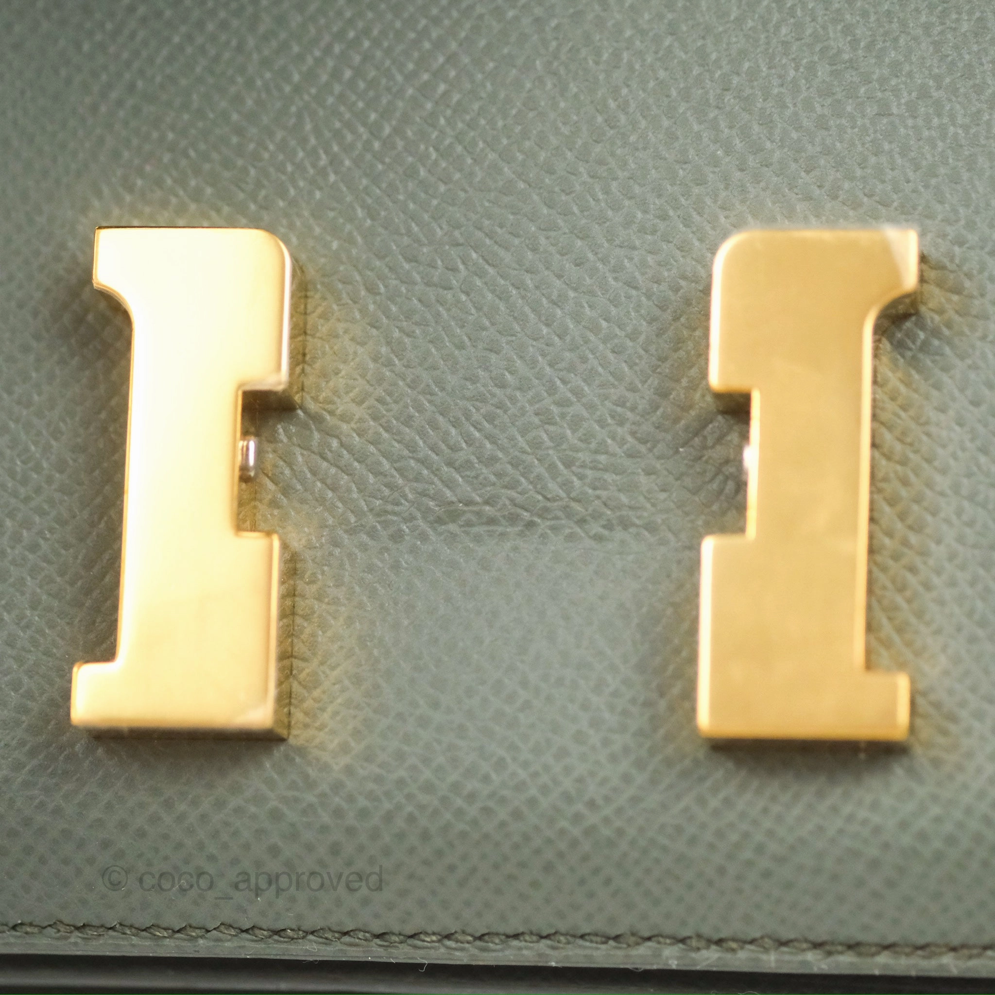 Herms Constance Mini 18cm Vert Amande Epsom Gold Hardware