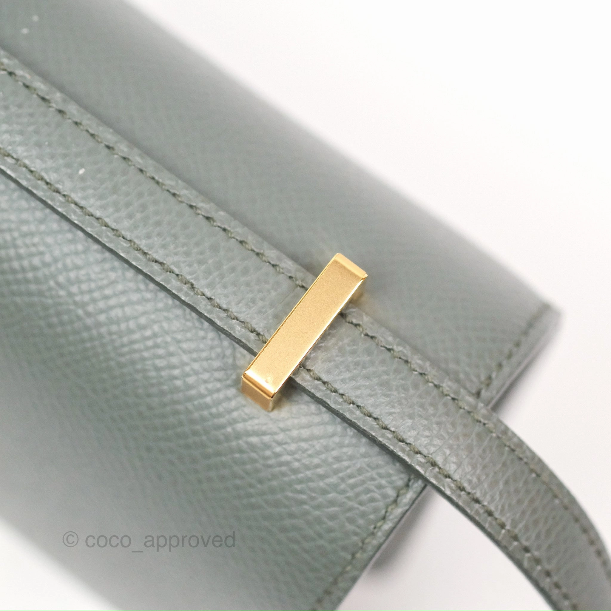 Herms Constance Mini 18cm Vert Amande Epsom Gold Hardware