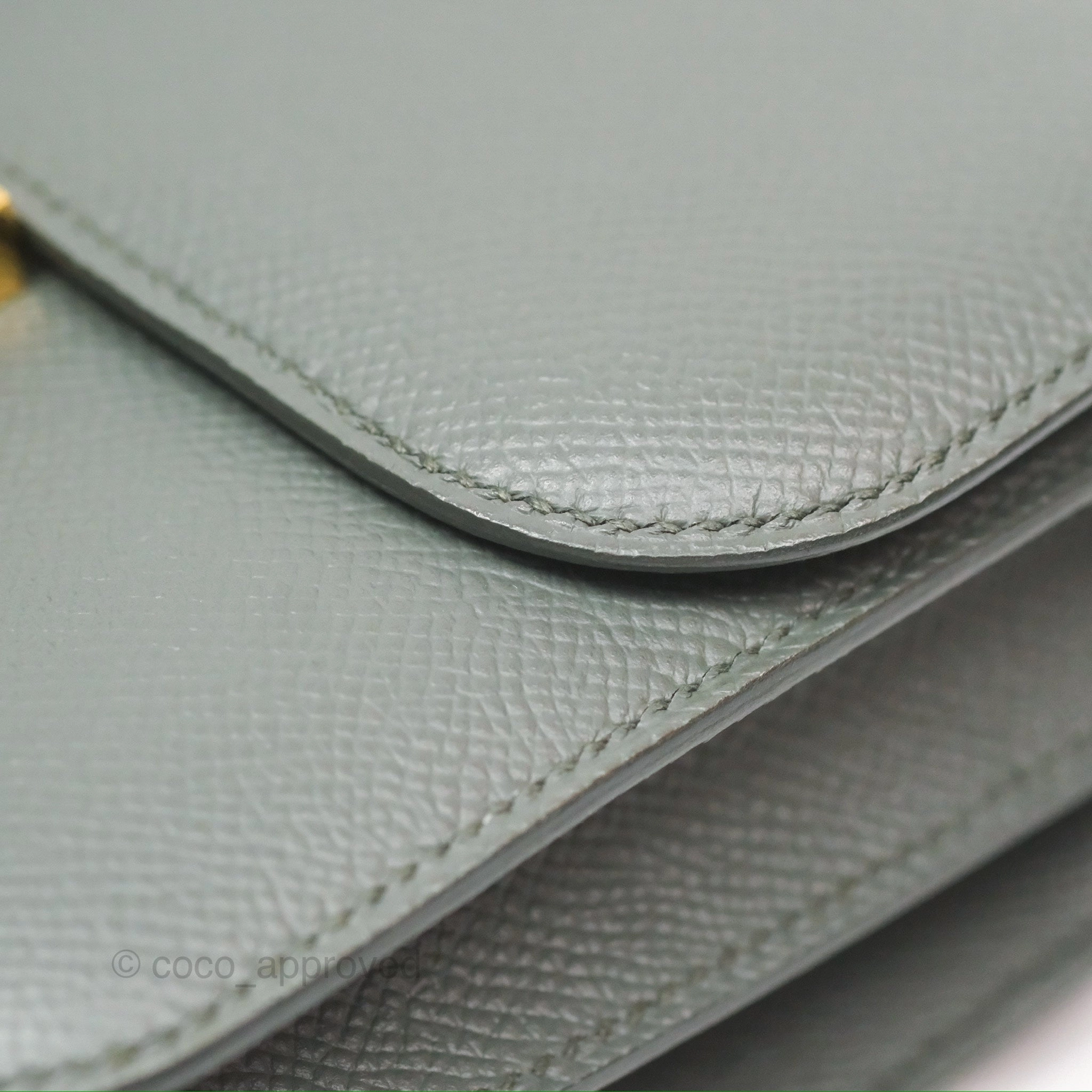 Herms Constance Mini 18cm Vert Amande Epsom Gold Hardware