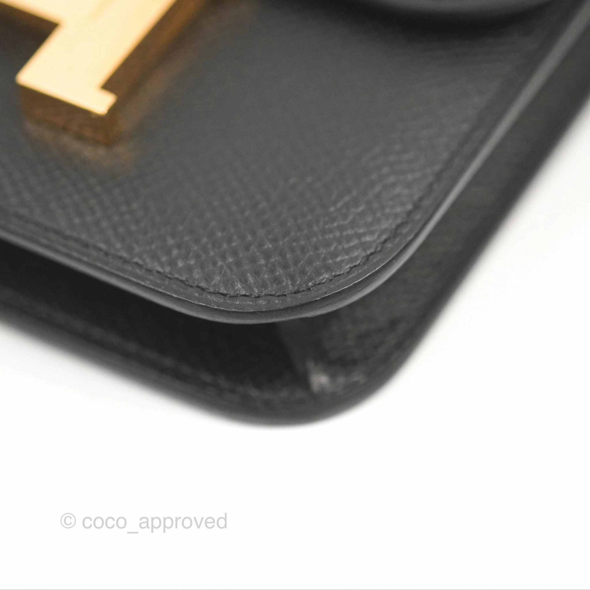 Herms Constance Slim Wallet Black Epsom Rose Gold Hardware