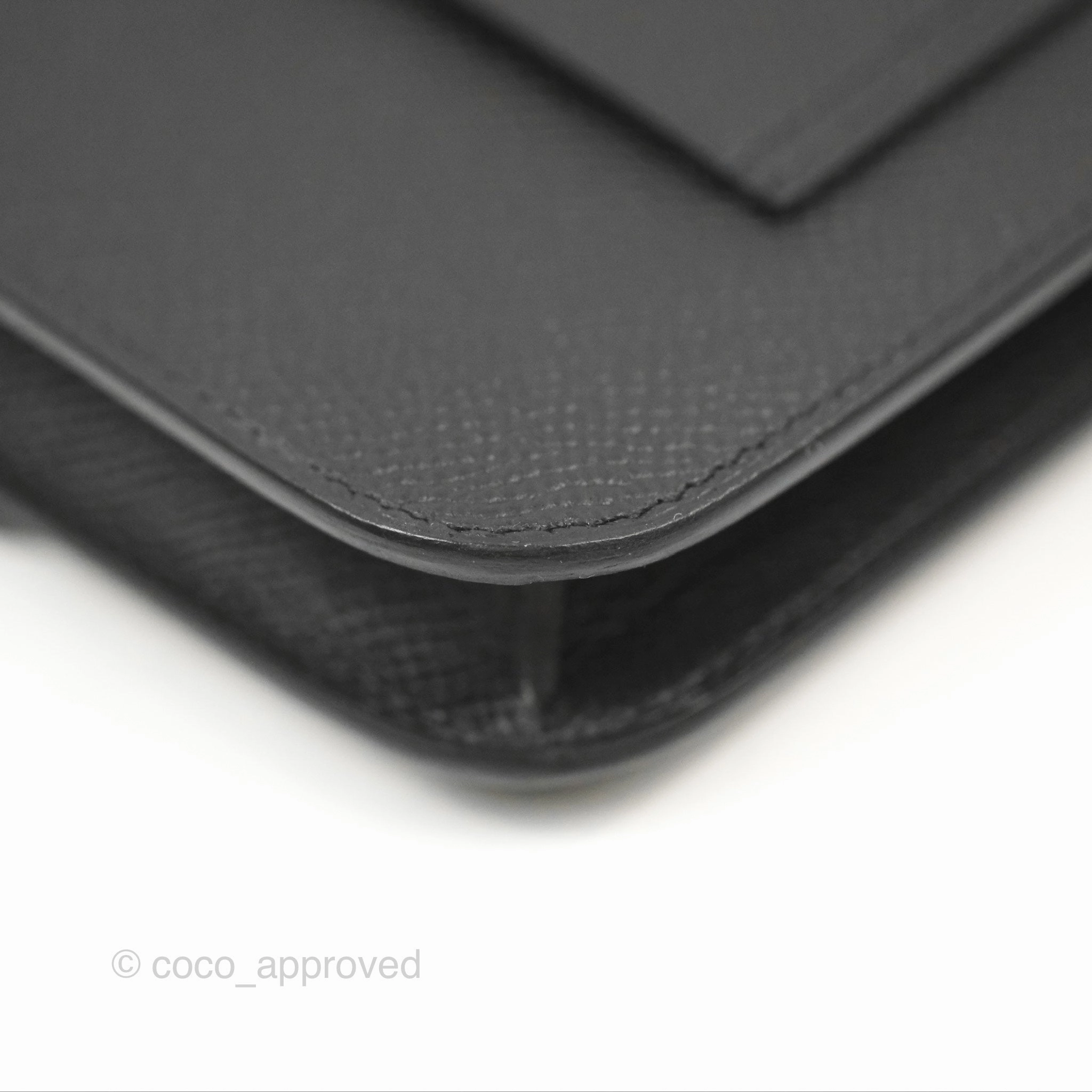 Herms Constance Slim Wallet Black Epsom Rose Gold Hardware