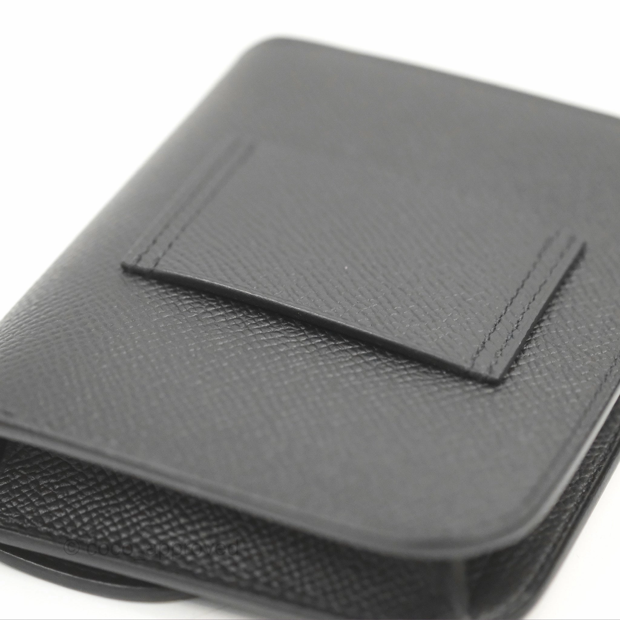Herms Constance Slim Wallet Black Epsom Rose Gold Hardware