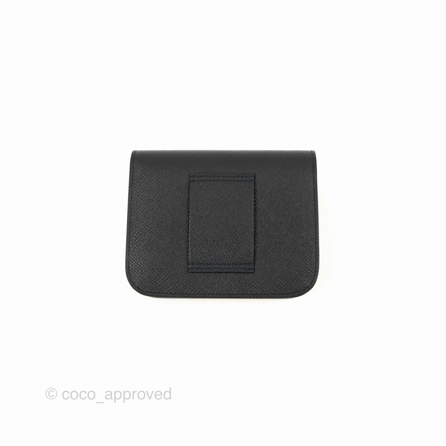 Herms Constance Slim Wallet Black Epsom Rose Gold Hardware