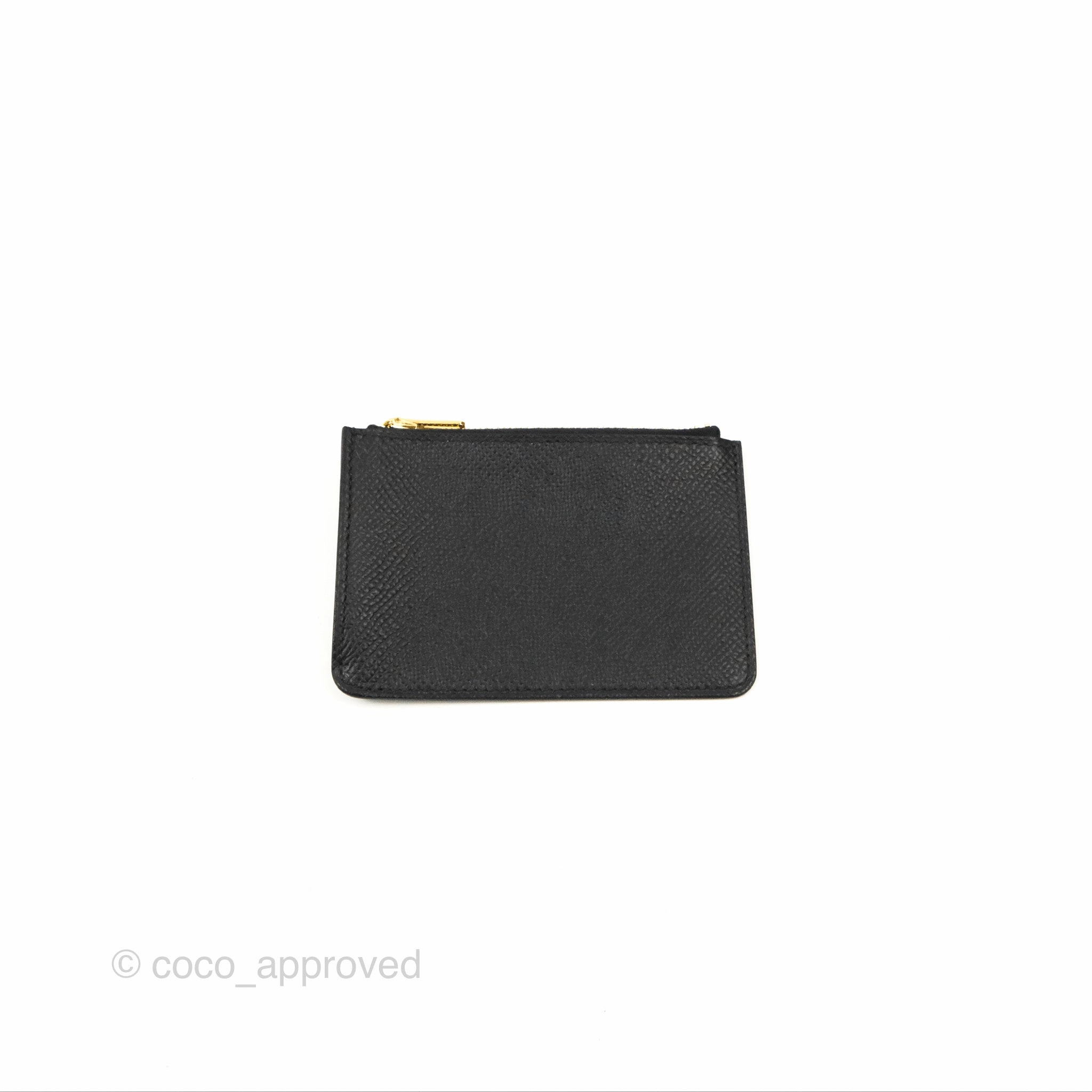 Herms Constance Slim Wallet Black Epsom Rose Gold Hardware