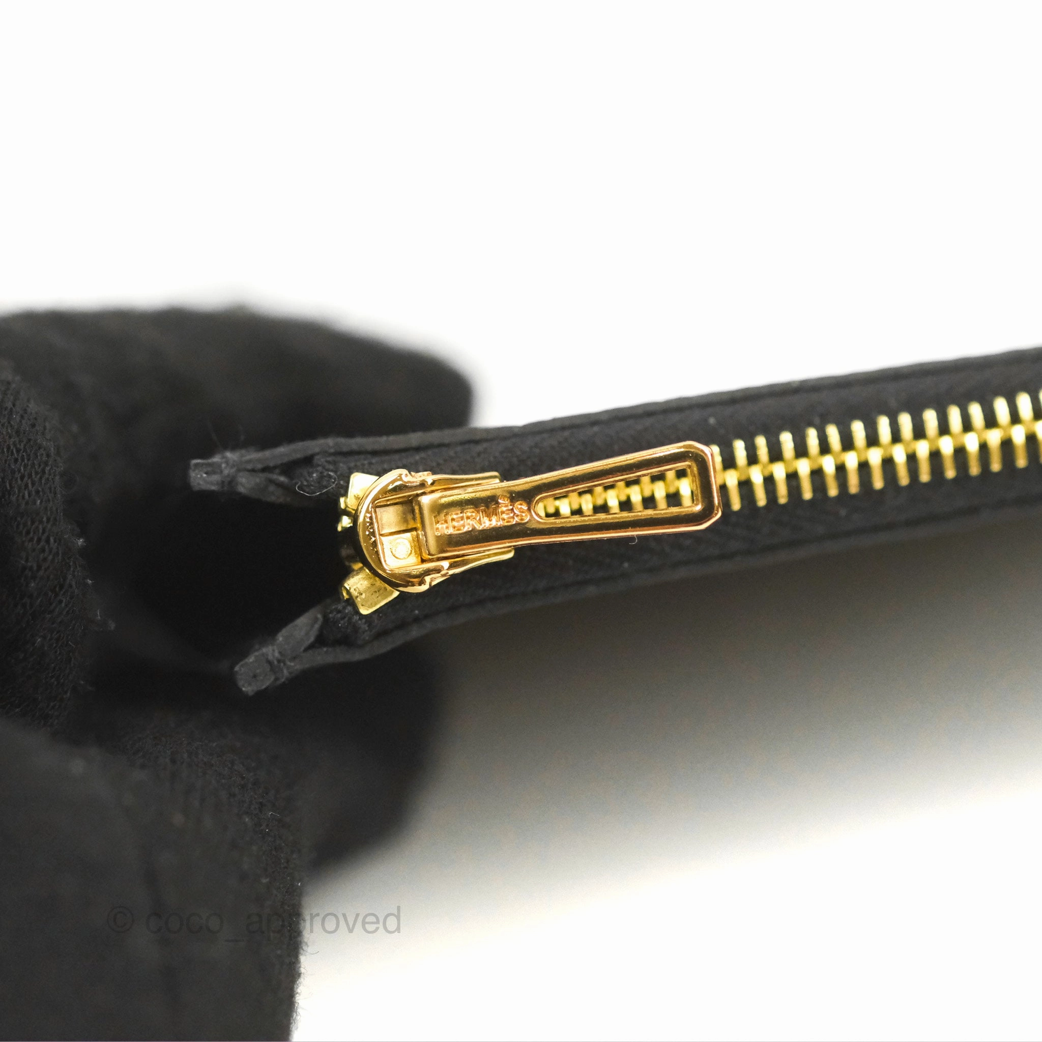 Herms Constance Slim Wallet Black Epsom Rose Gold Hardware