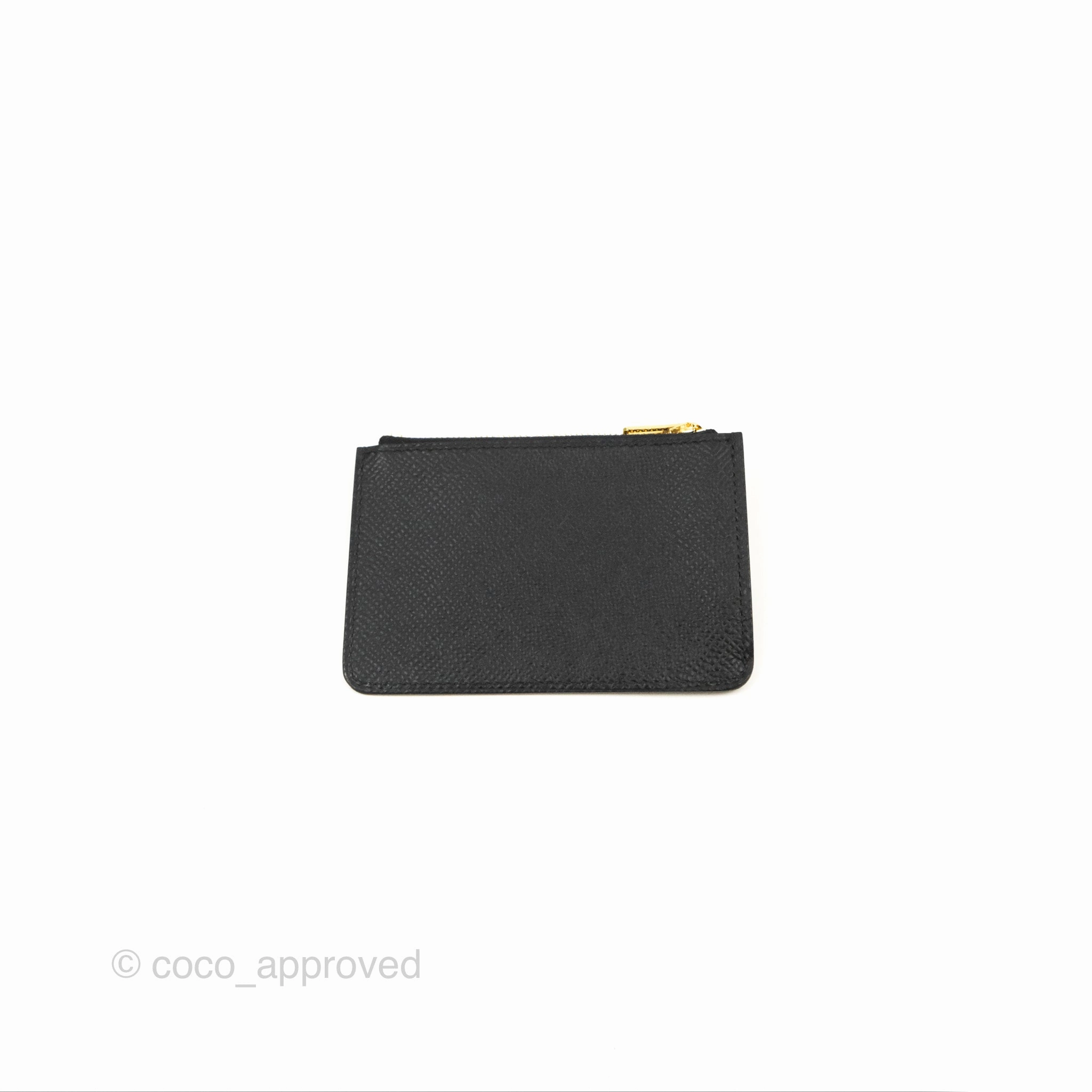 Herms Constance Slim Wallet Black Epsom Rose Gold Hardware