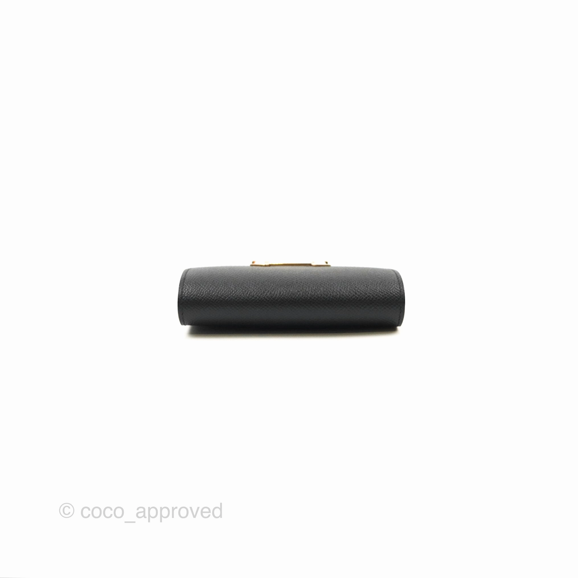 Herms Constance Slim Wallet Black Epsom Rose Gold Hardware