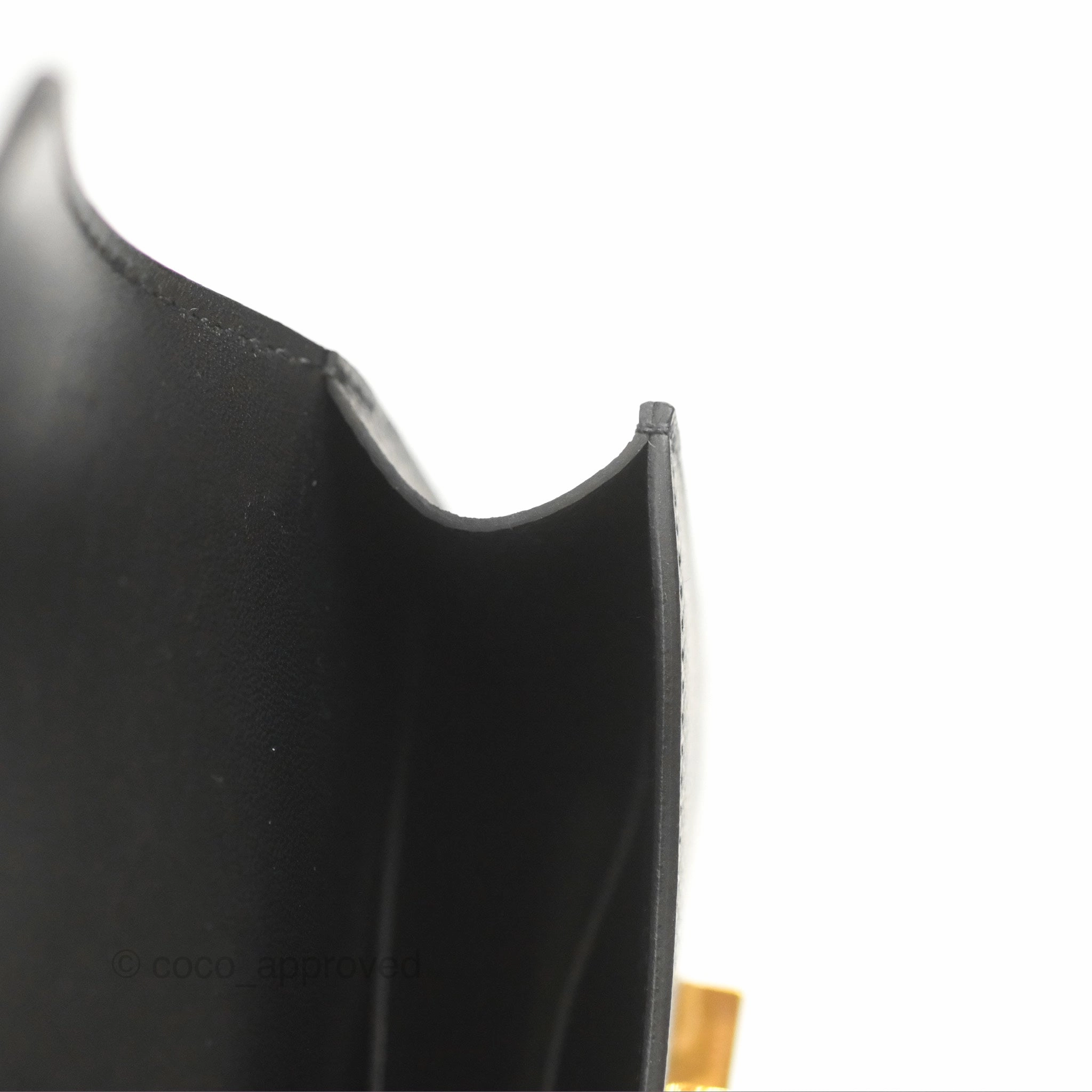 Herms Constance Slim Wallet Black Epsom Rose Gold Hardware