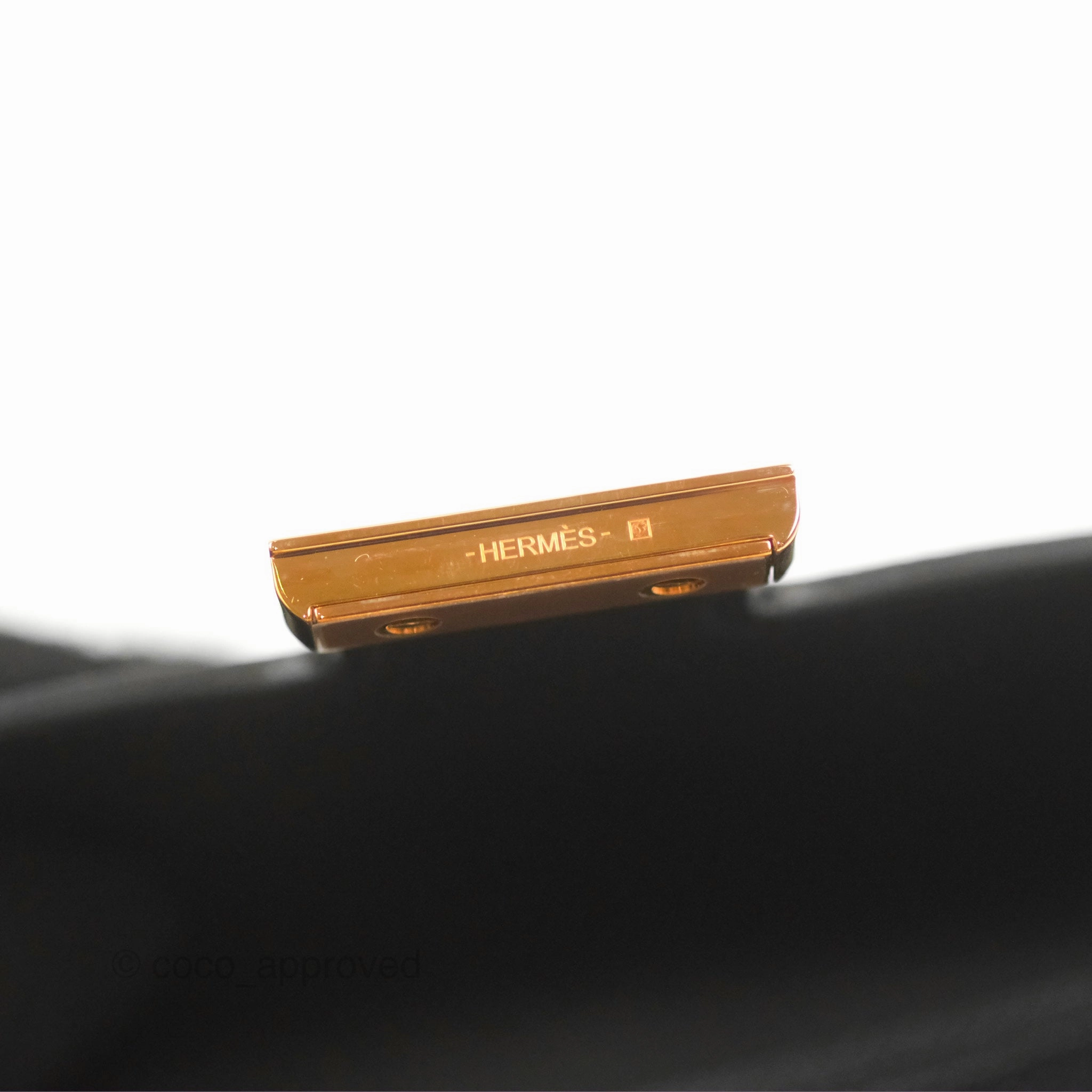 Herms Constance Slim Wallet Black Epsom Rose Gold Hardware