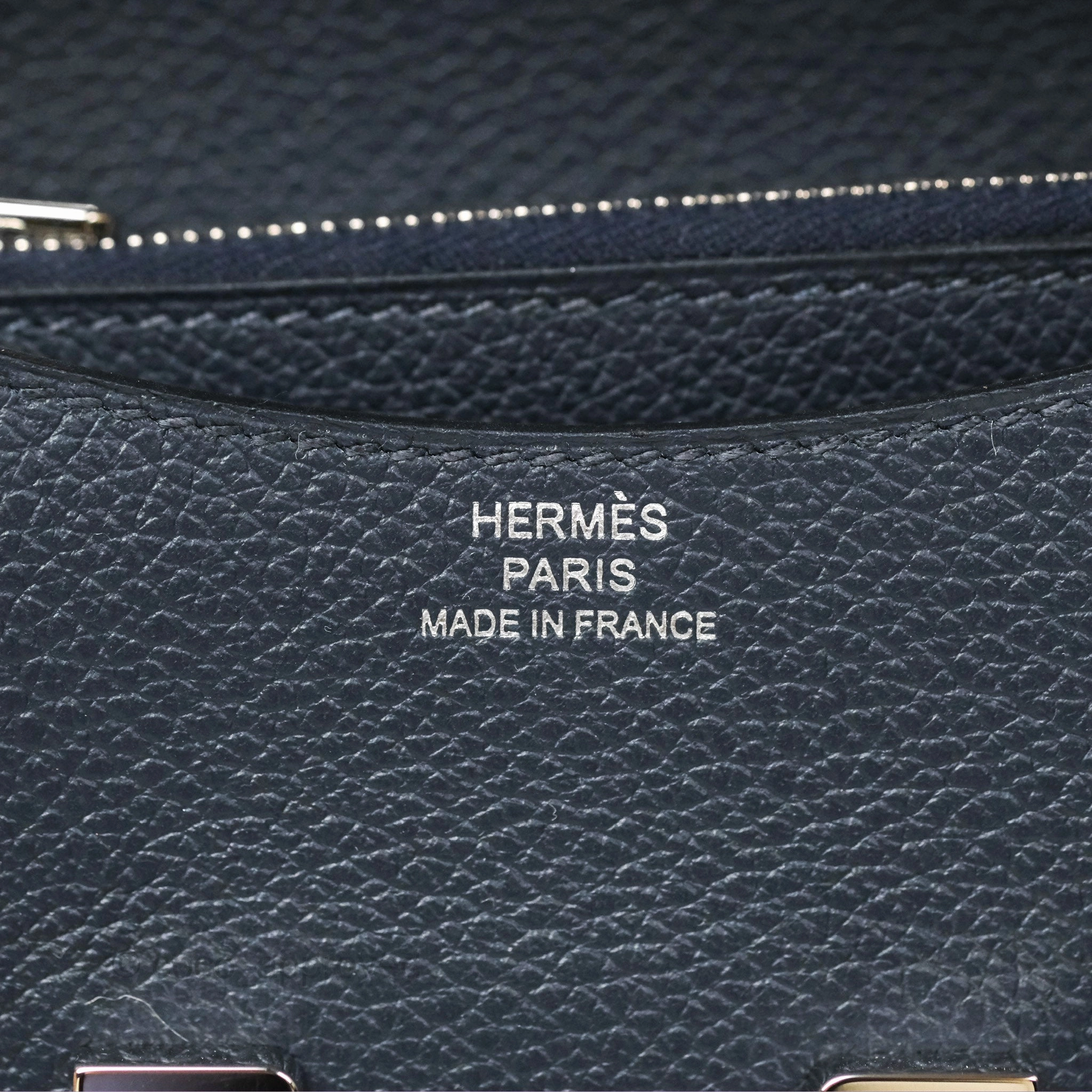 Herms Constance Slim Wallet Bleu Nuit 2Z Evercolor Palladium Hardware