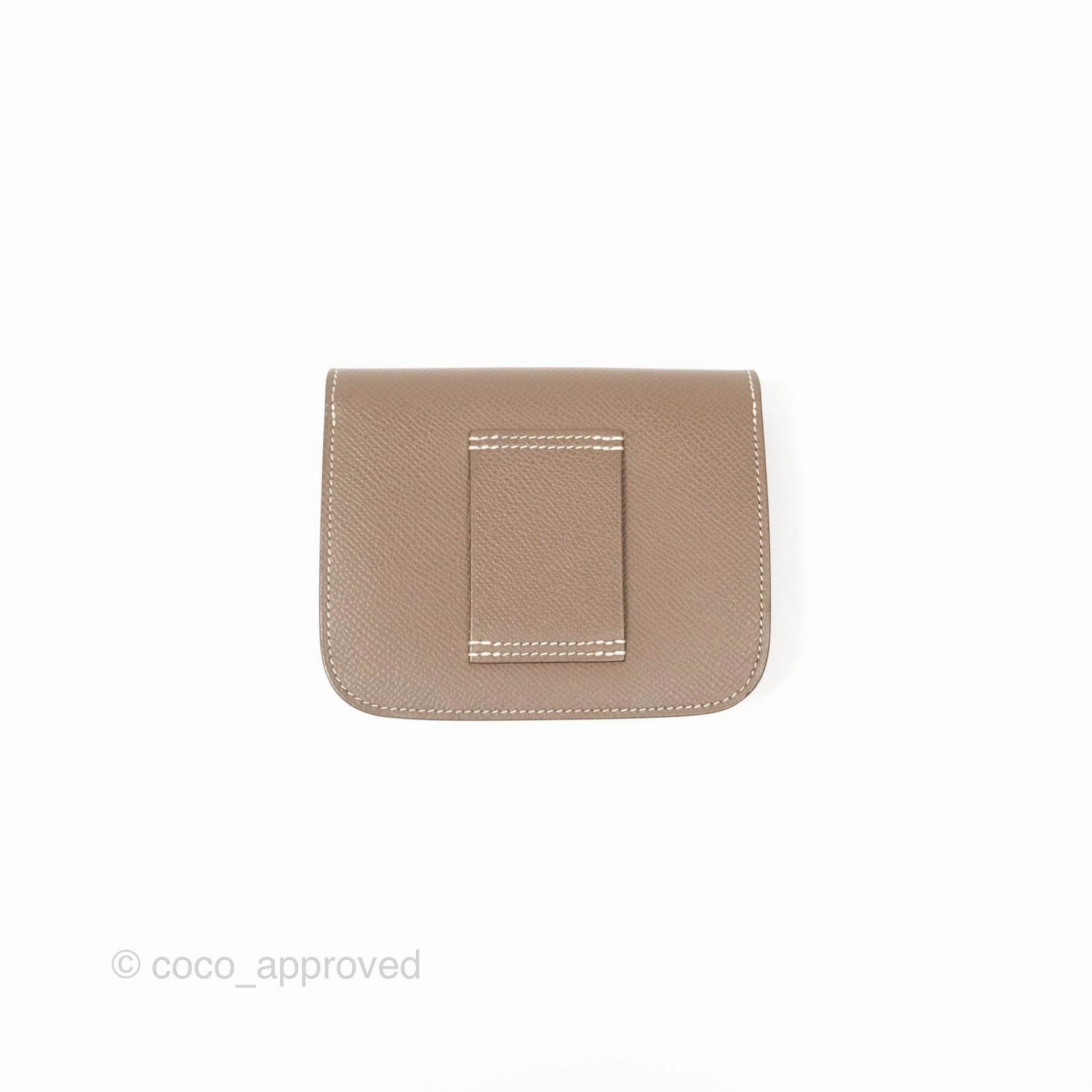 Herms Constance Slim Wallet Etoupe Epsom Gold Hardware