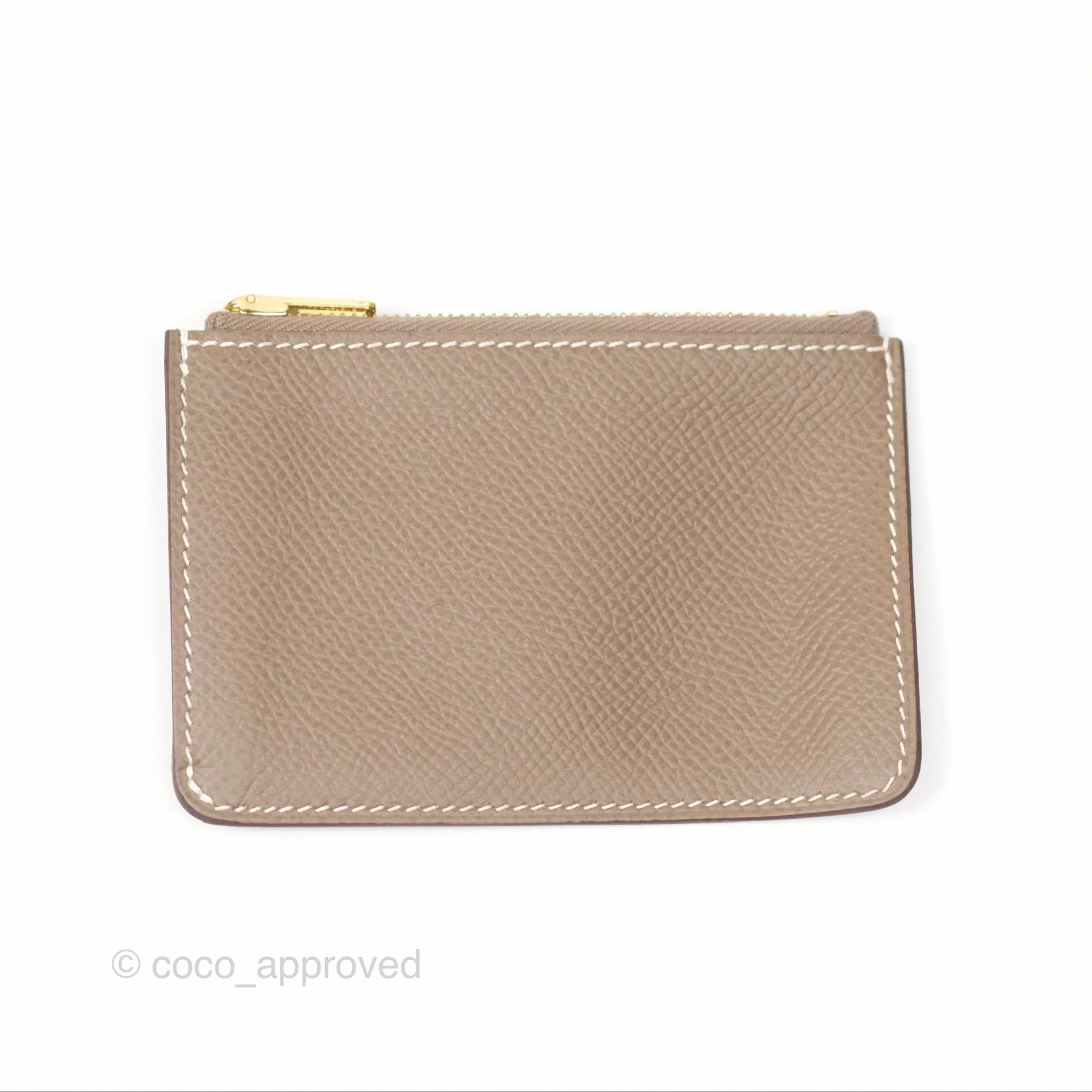 Herms Constance Slim Wallet Etoupe Epsom Gold Hardware