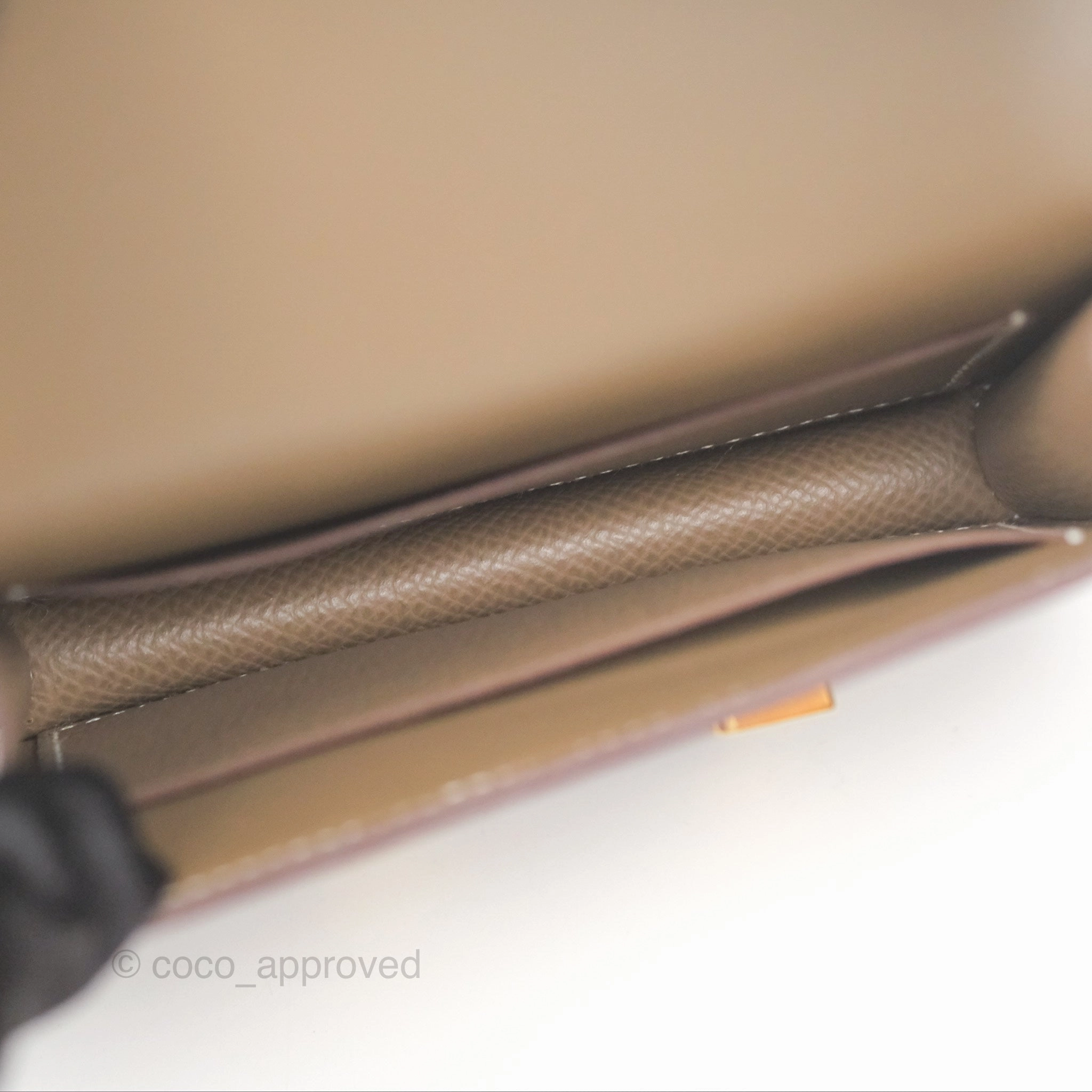 Herms Constance Slim Wallet Etoupe Epsom Gold Hardware