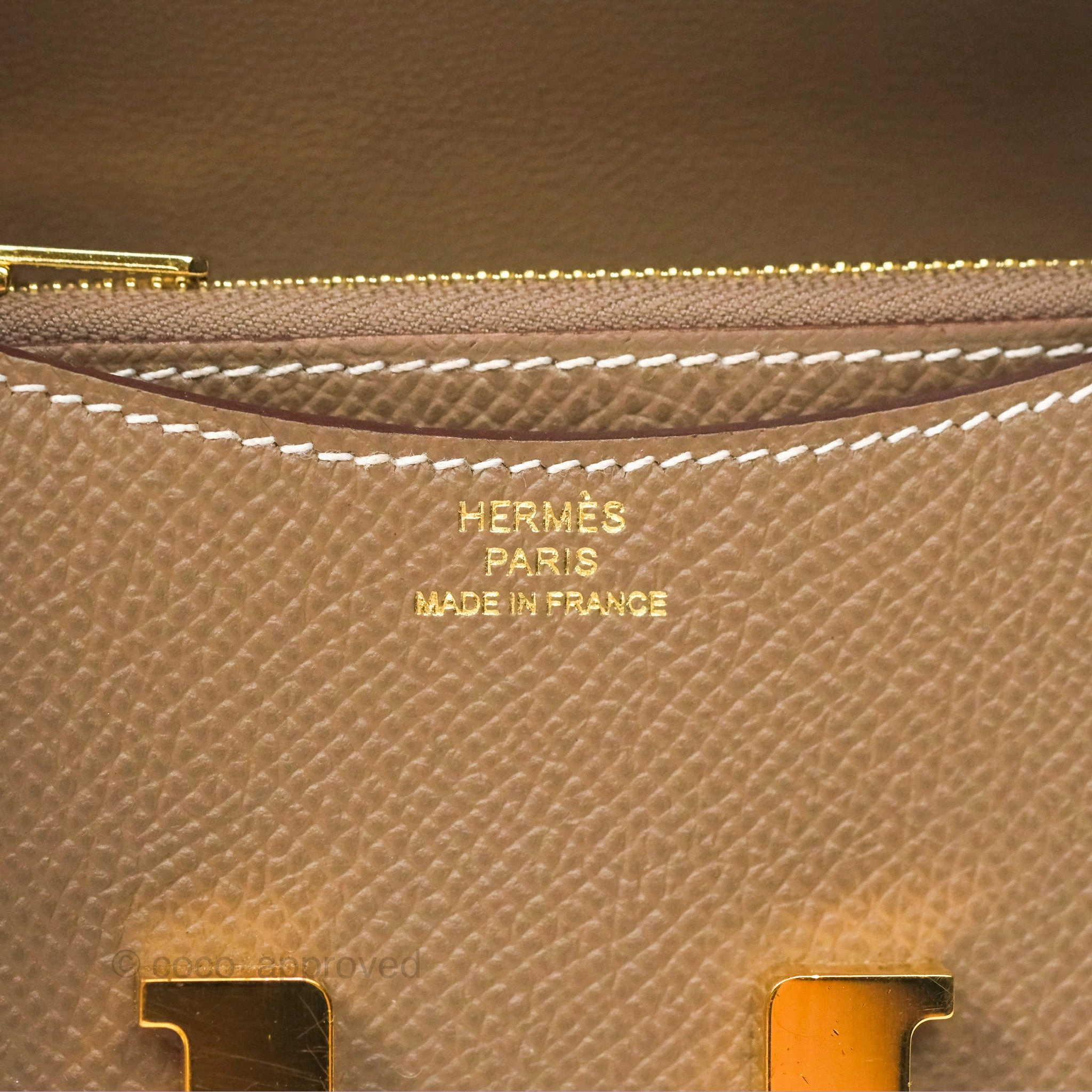 Herms Constance Slim Wallet Etoupe Epsom Gold Hardware