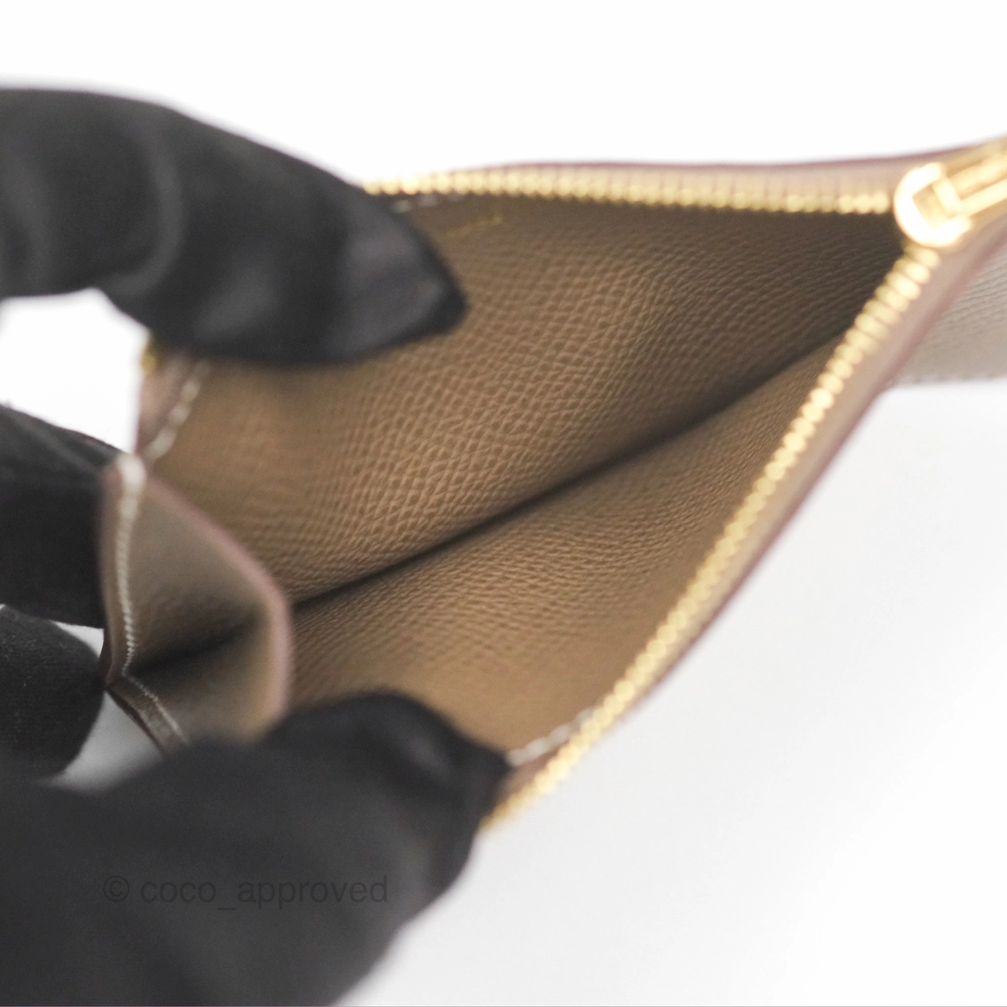 Herms Constance Slim Wallet Etoupe Epsom Gold Hardware