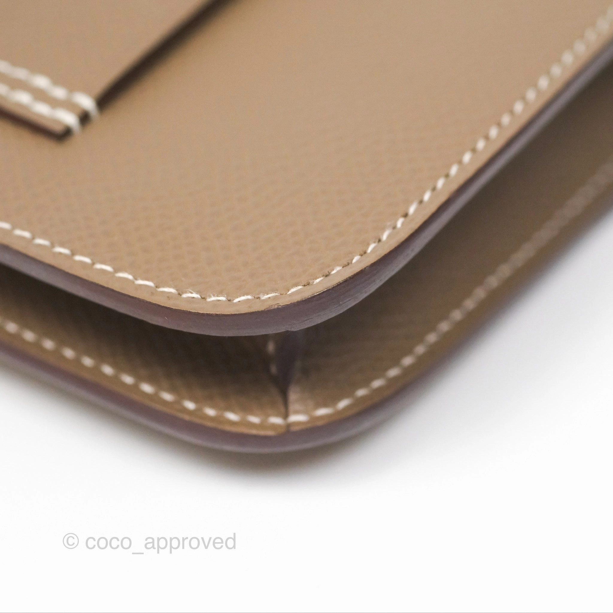 Herms Constance Slim Wallet Etoupe Epsom Gold Hardware
