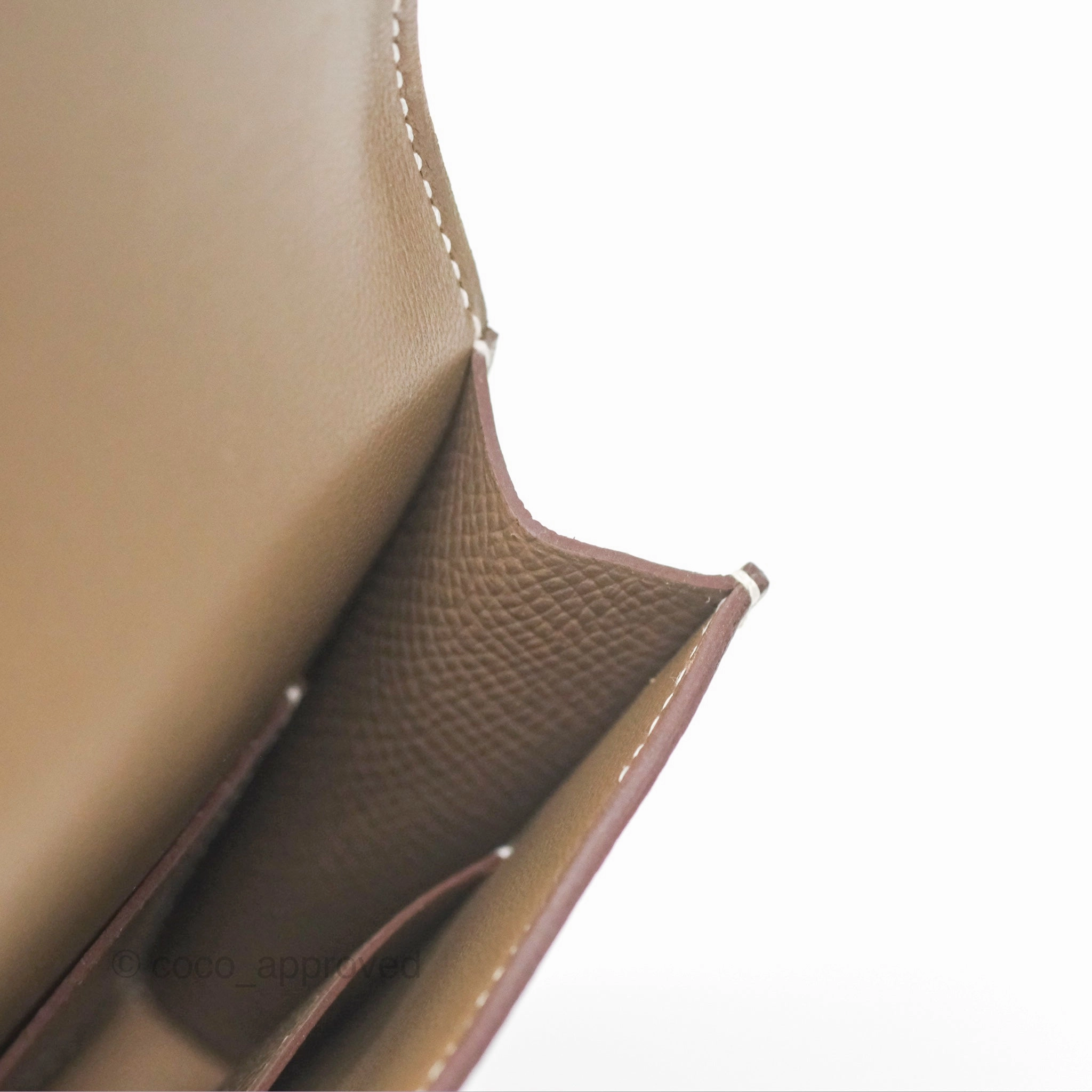 Herms Constance Slim Wallet Etoupe Epsom Gold Hardware