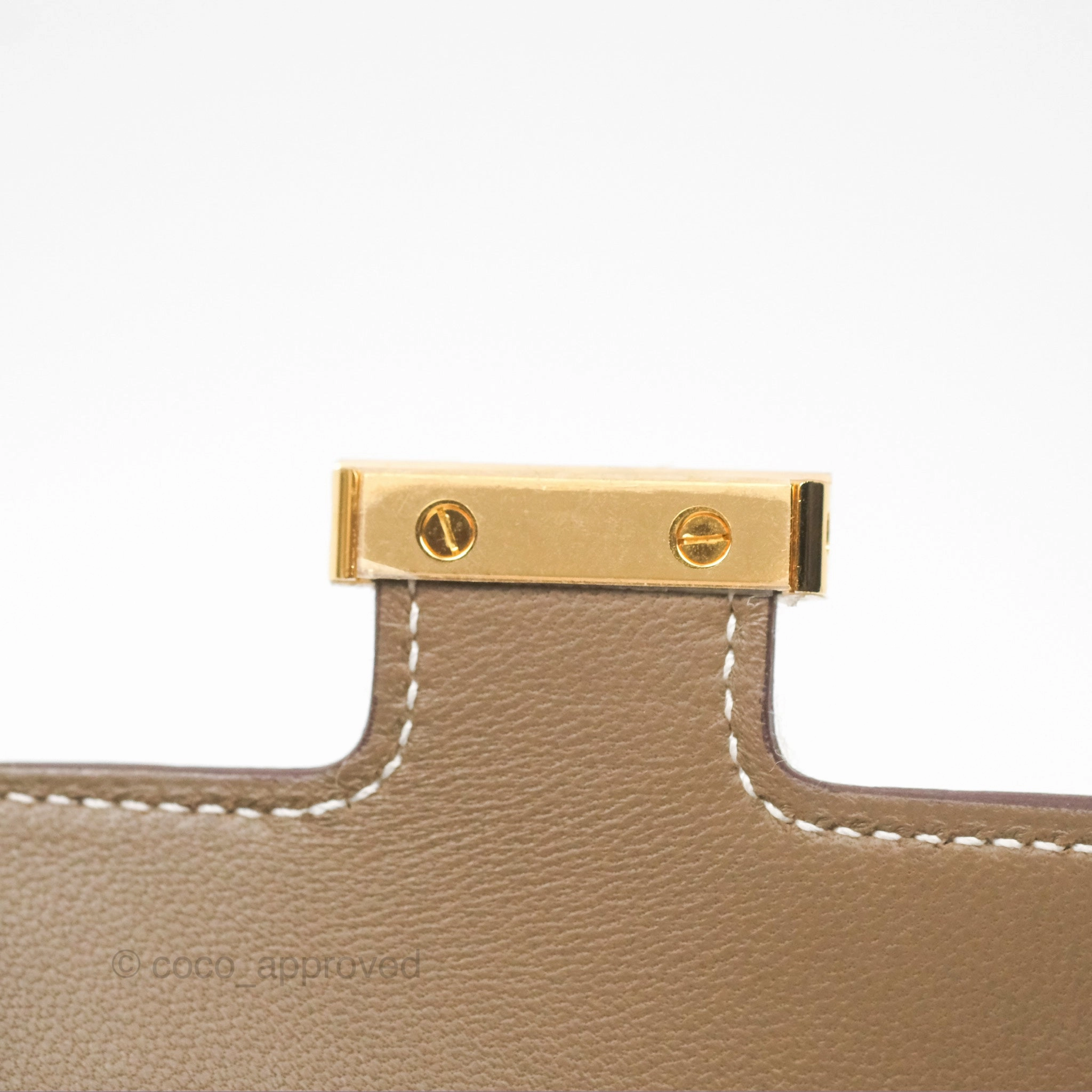 Herms Constance Slim Wallet Etoupe Epsom Gold Hardware