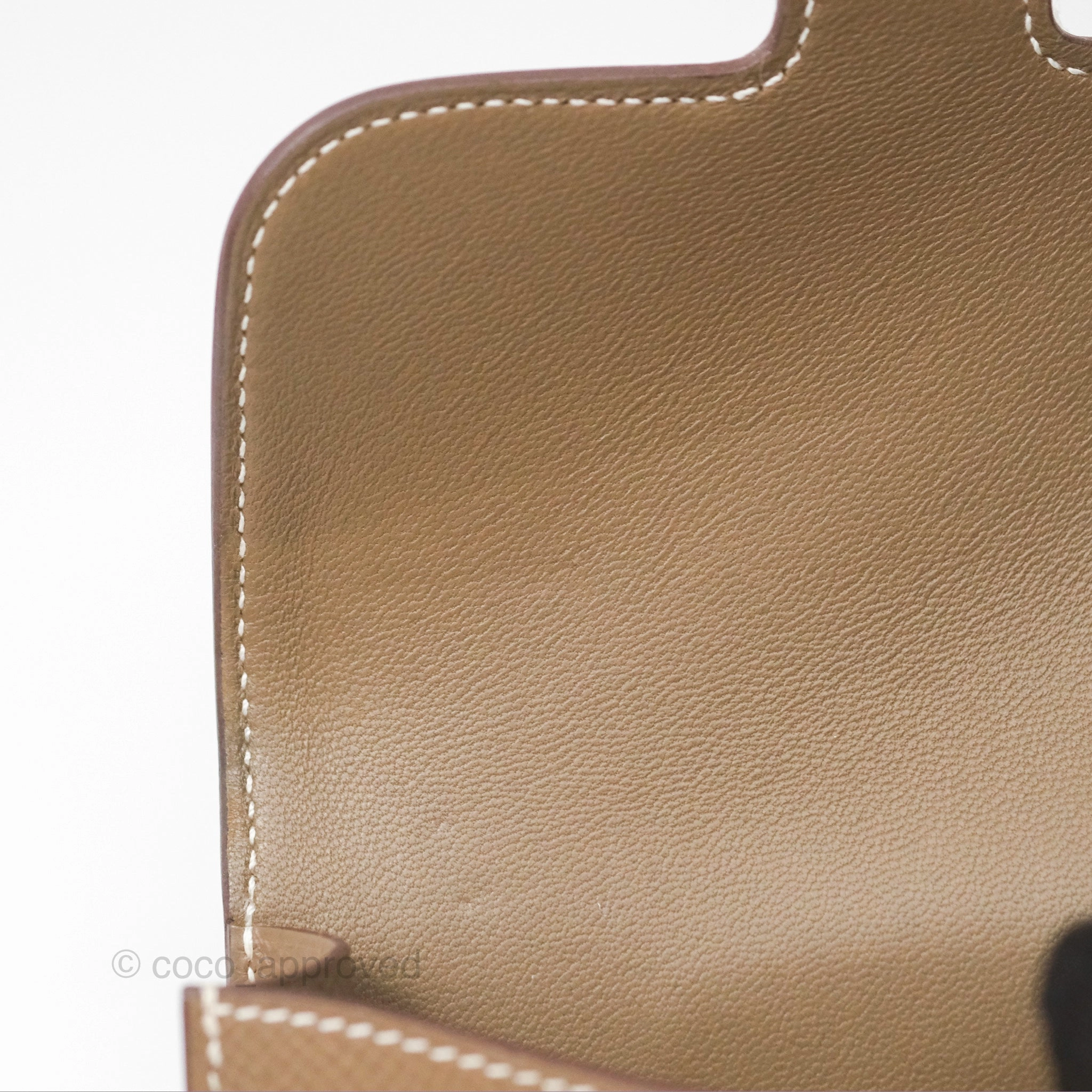 Herms Constance Slim Wallet Etoupe Epsom Gold Hardware