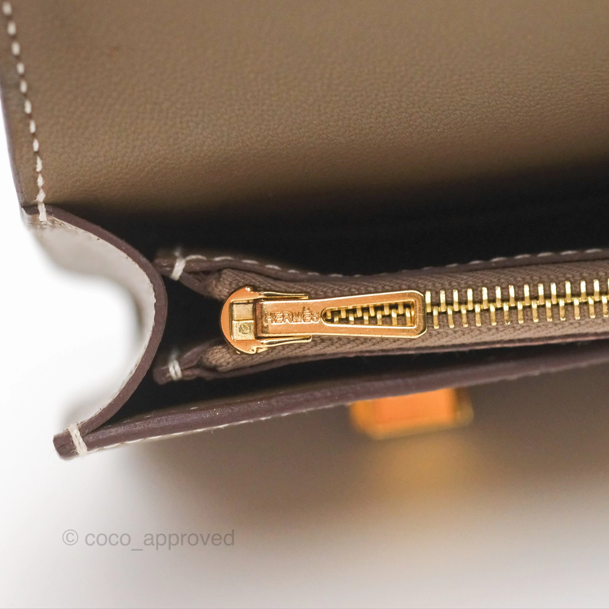 Herms Constance Slim Wallet Etoupe Epsom Gold Hardware