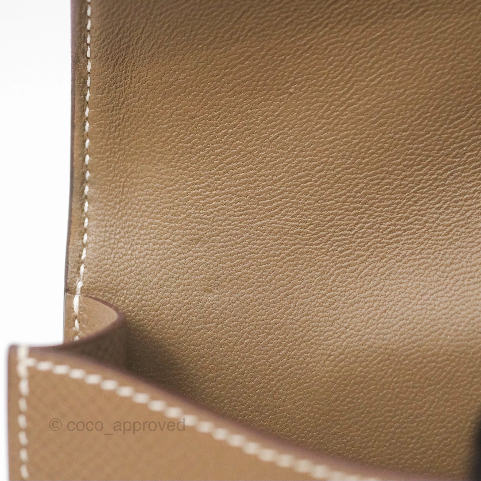 Herms Constance Slim Wallet Etoupe Epsom Gold Hardware
