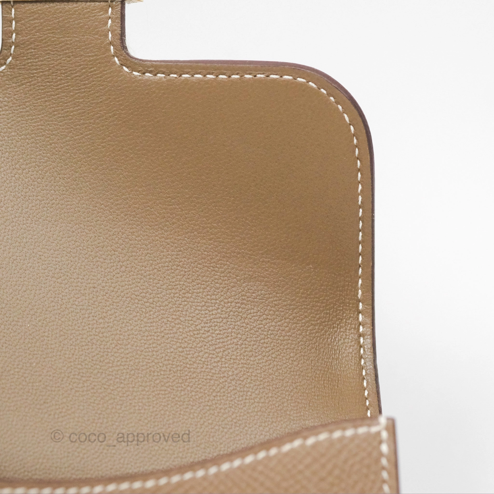 Herms Constance Slim Wallet Etoupe Epsom Gold Hardware