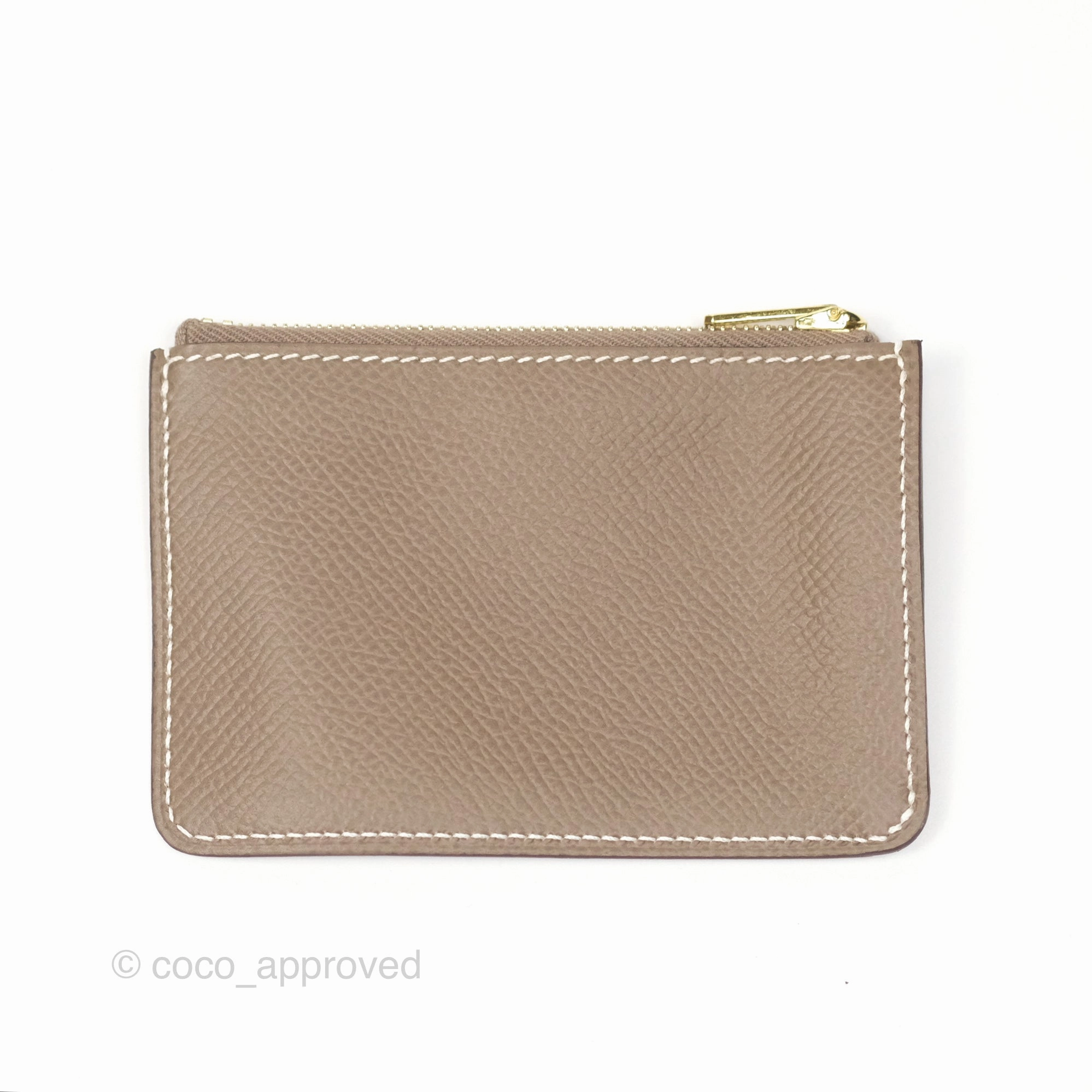 Herms Constance Slim Wallet Etoupe Epsom Gold Hardware