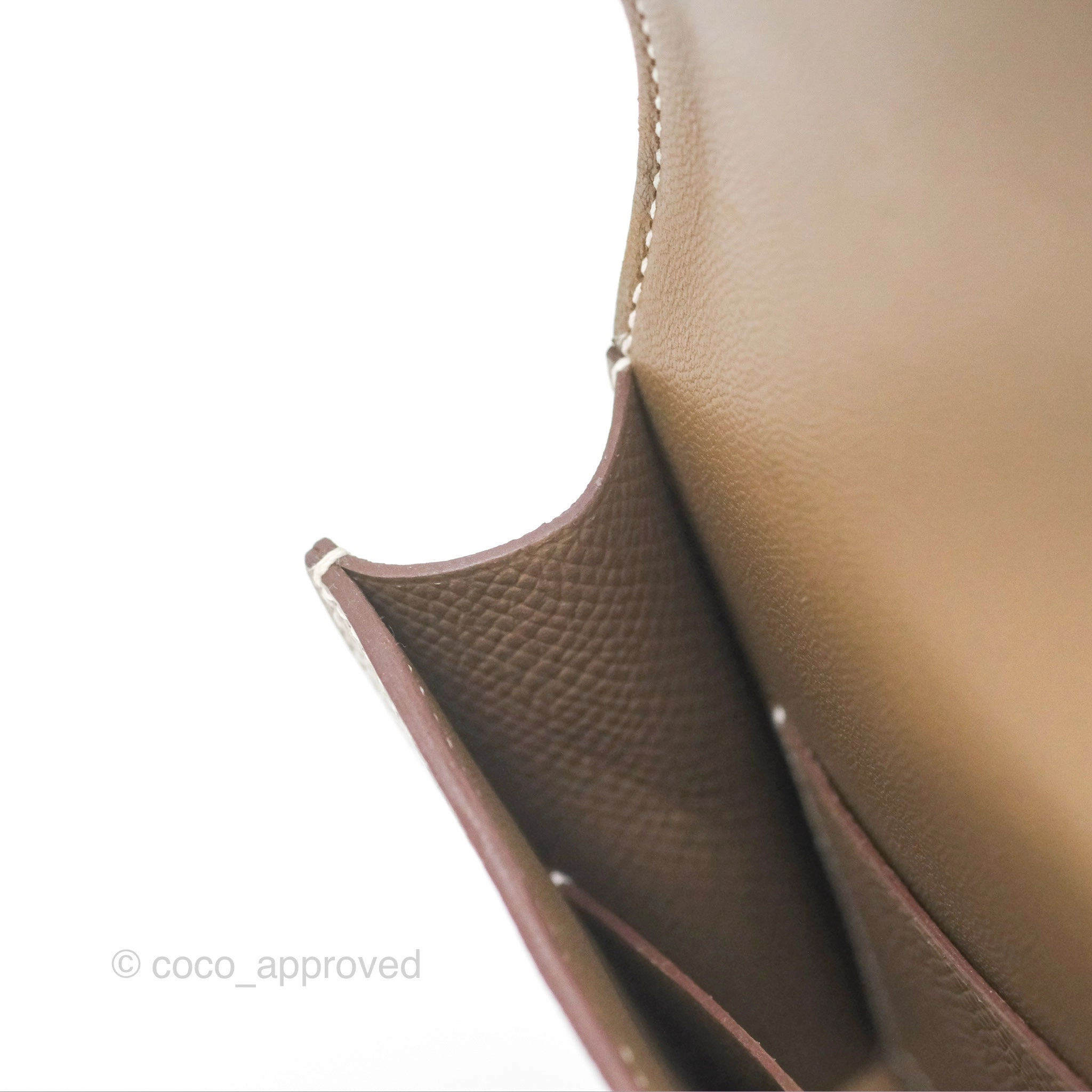 Herms Constance Slim Wallet Etoupe Epsom Gold Hardware