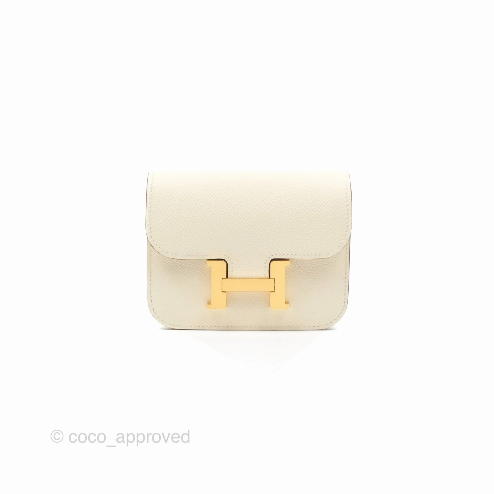 Herms Constance Slim Wallet Nata I2 Epsom Gold Hardware