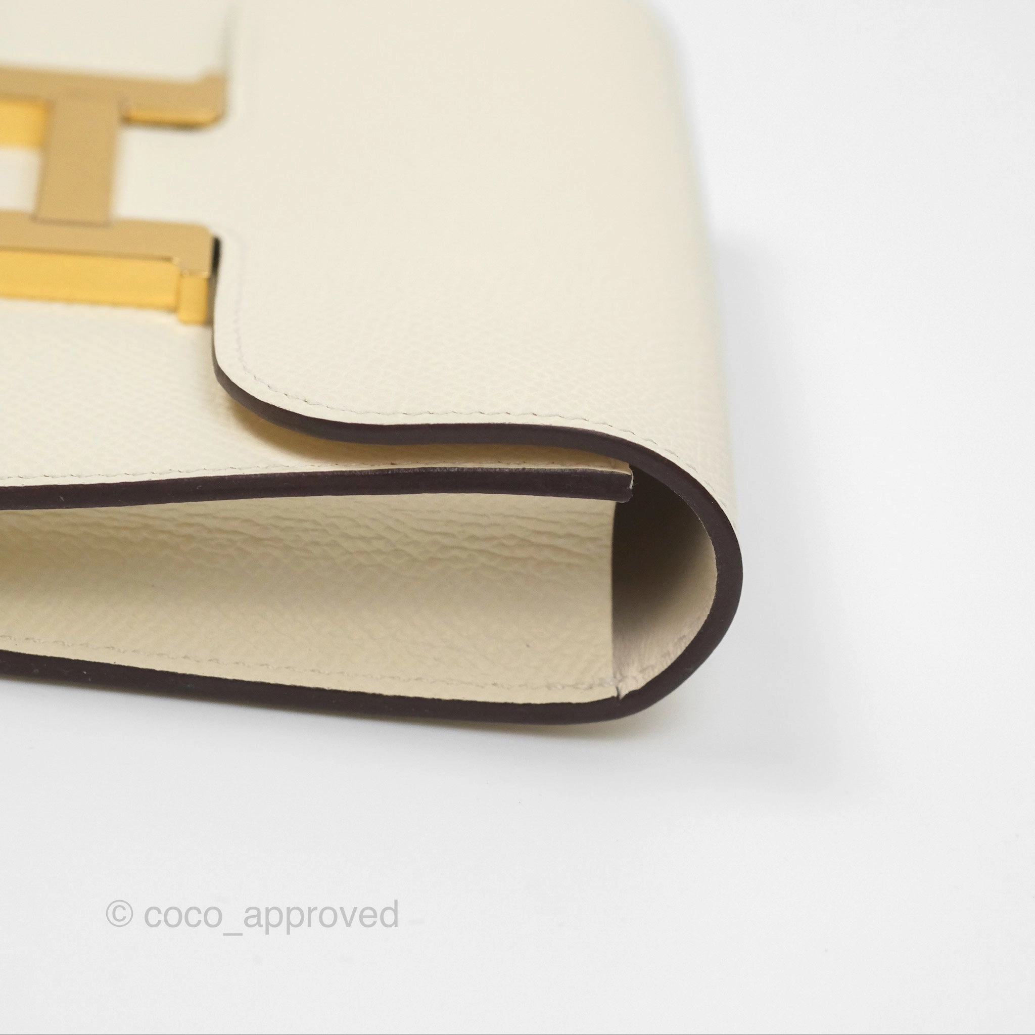 Herms Constance Slim Wallet Nata I2 Epsom Gold Hardware
