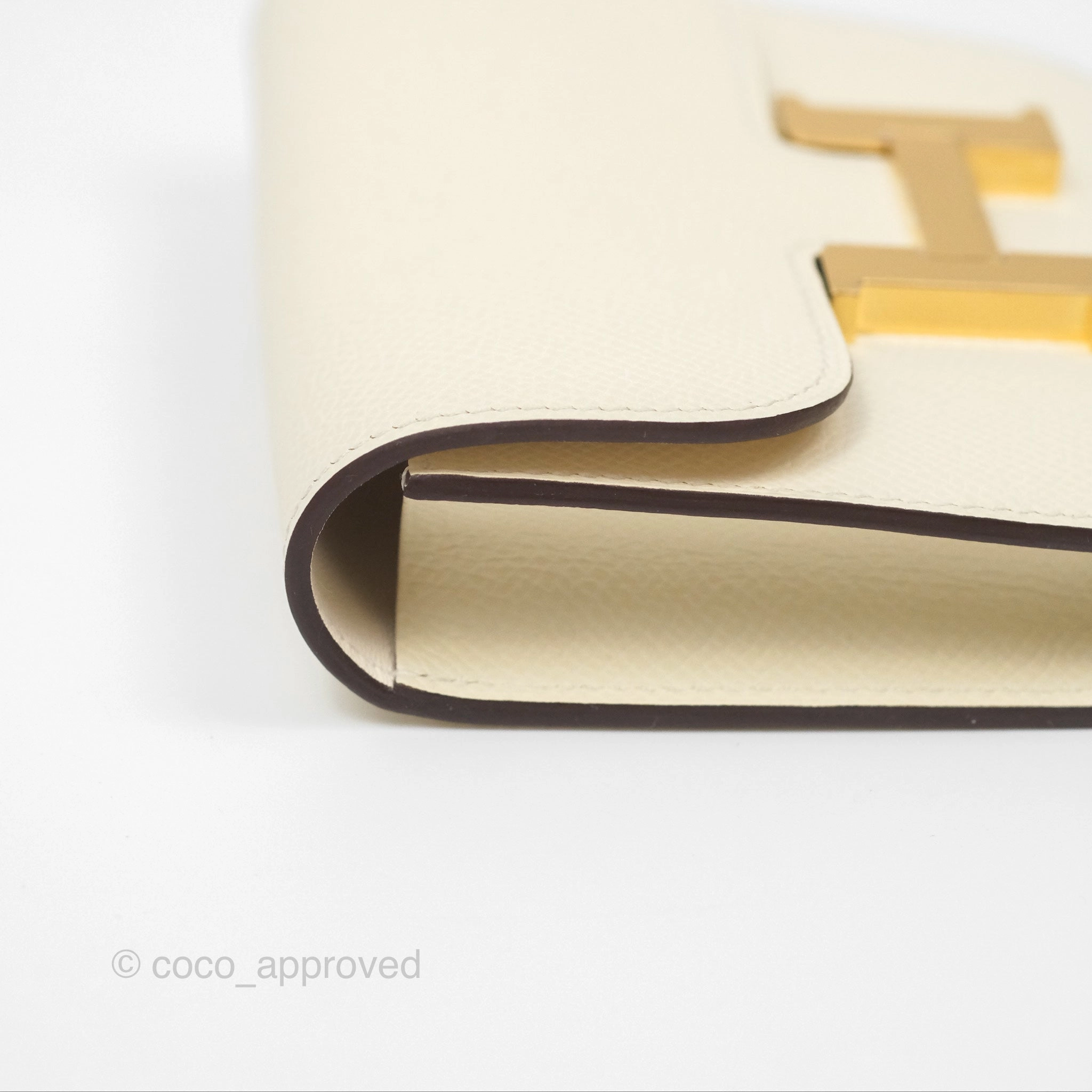 Herms Constance Slim Wallet Nata I2 Epsom Gold Hardware