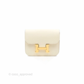 Herms Constance Slim Wallet Nata I2 Epsom Gold Hardware
